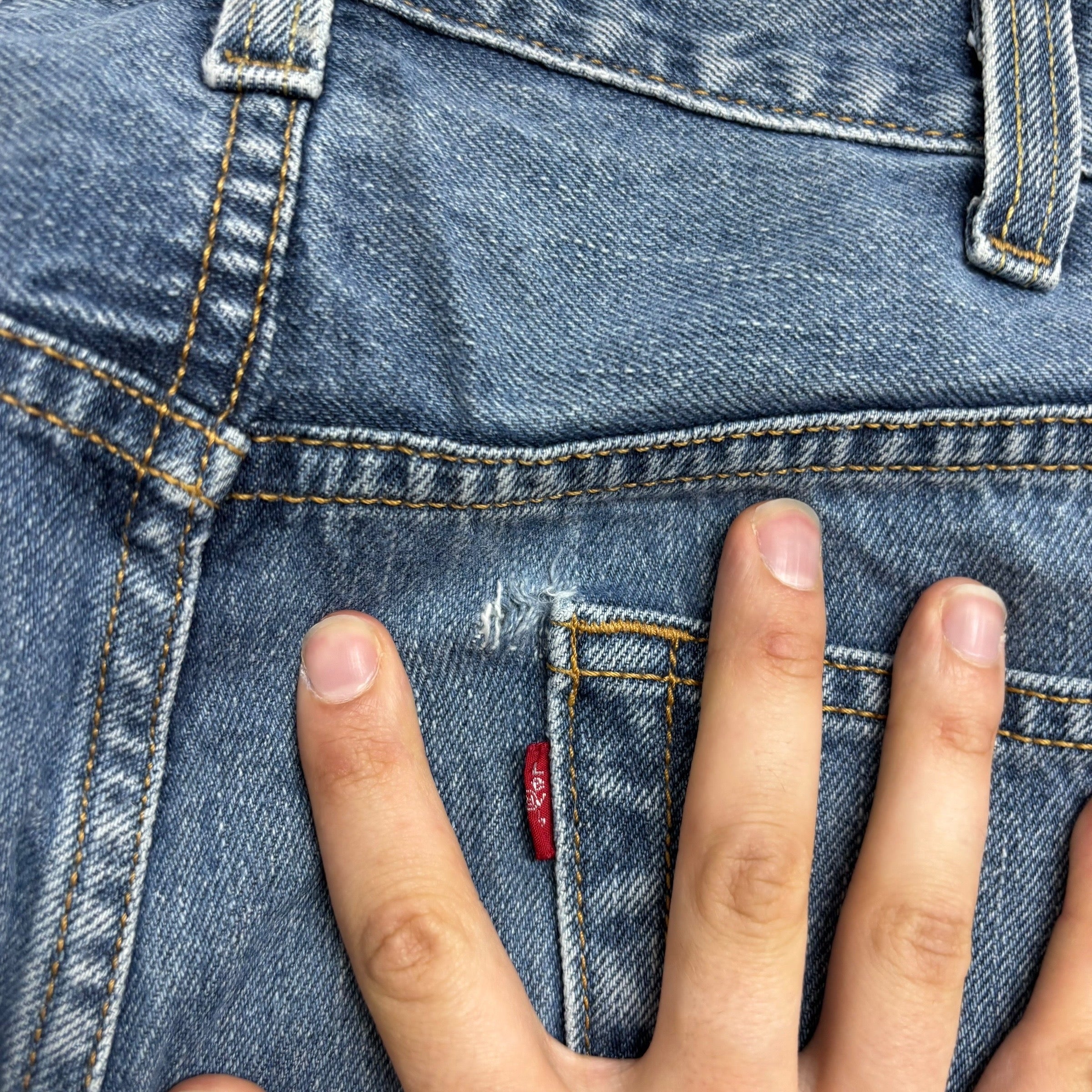 Levis 505 Jeans W40 L30 Mens Mid Blue Regular Straight Fit Vintage Denim