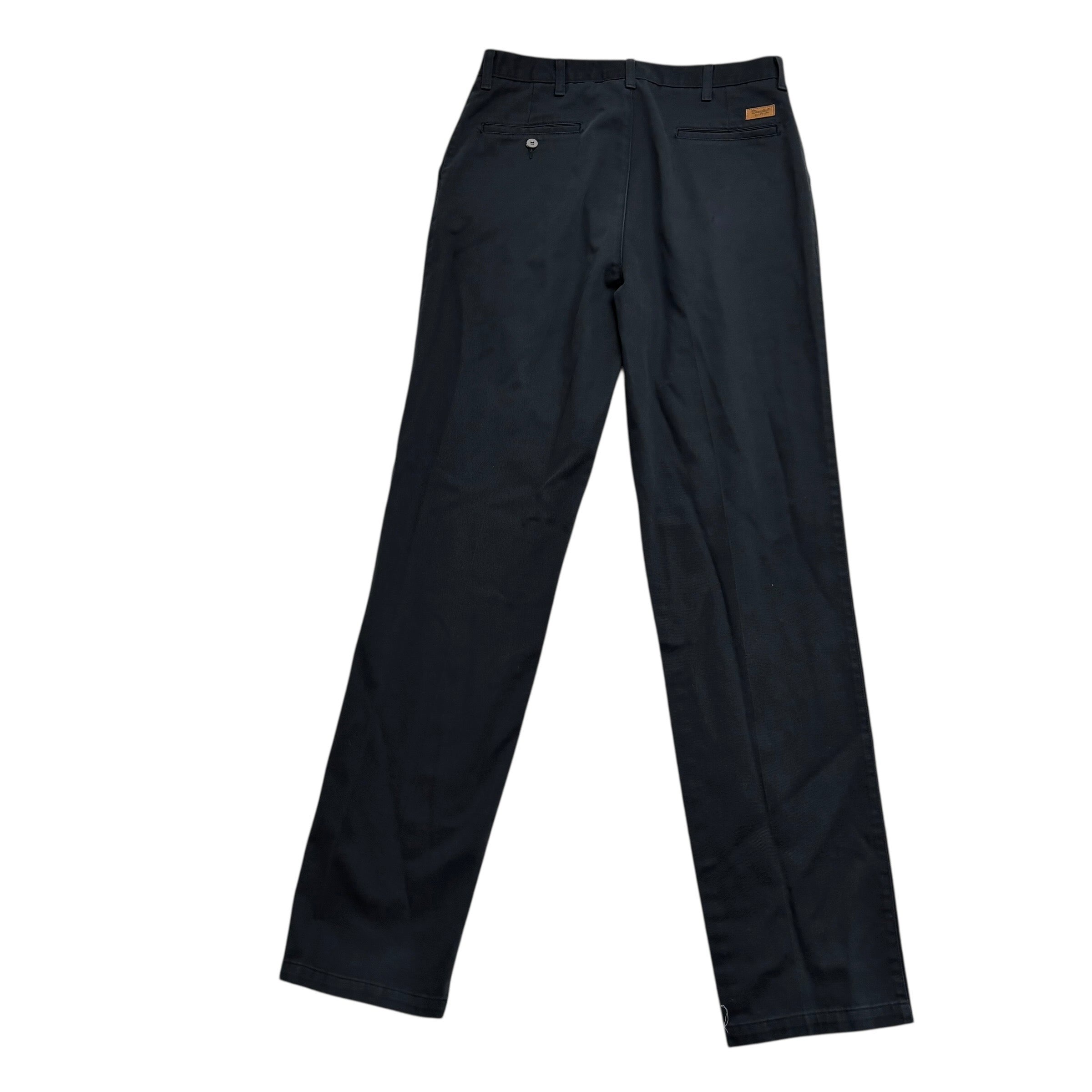 Wrangler Riata Pleated Trousers W34 L36 Mens Navy Blue Relaxed Fit Pants (E)