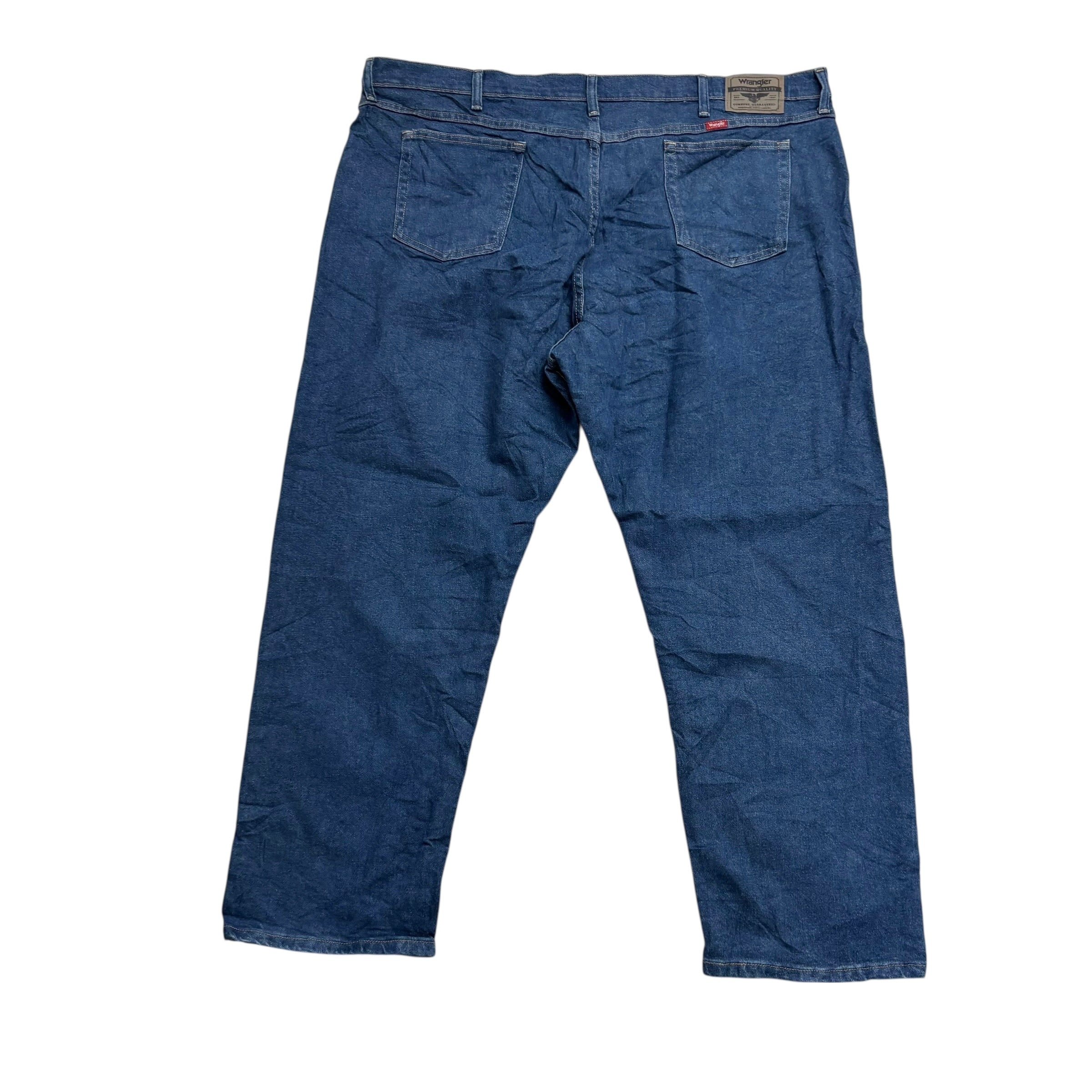 Wrangler Jeans W46 L30 Mens Dark Blue Relaxed Straight Fit Stretch Denim (E)