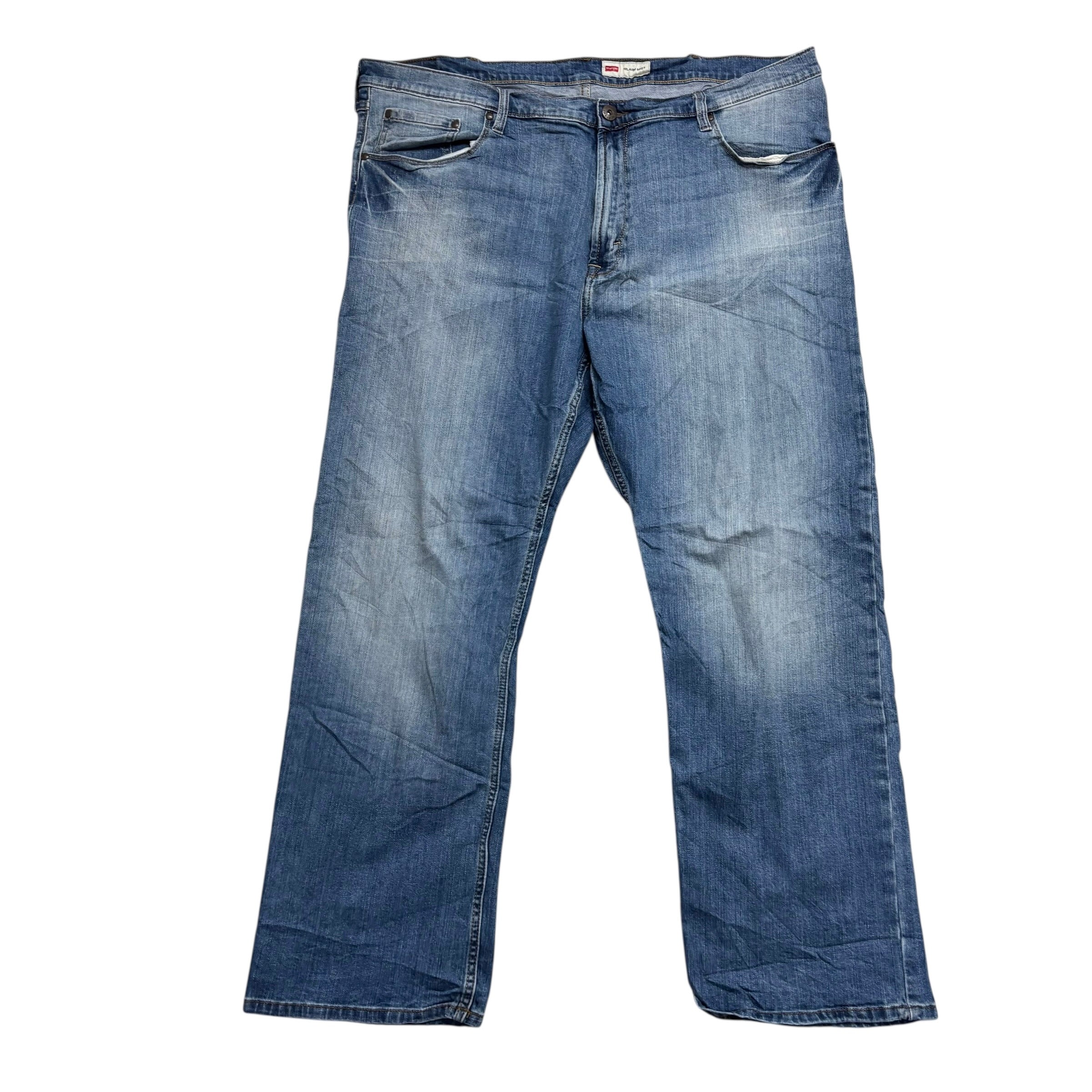 Wrangler Jeans W42 L30 Mens Mid Blue Relaxed Bootcut Fit Stretch Denim (E)