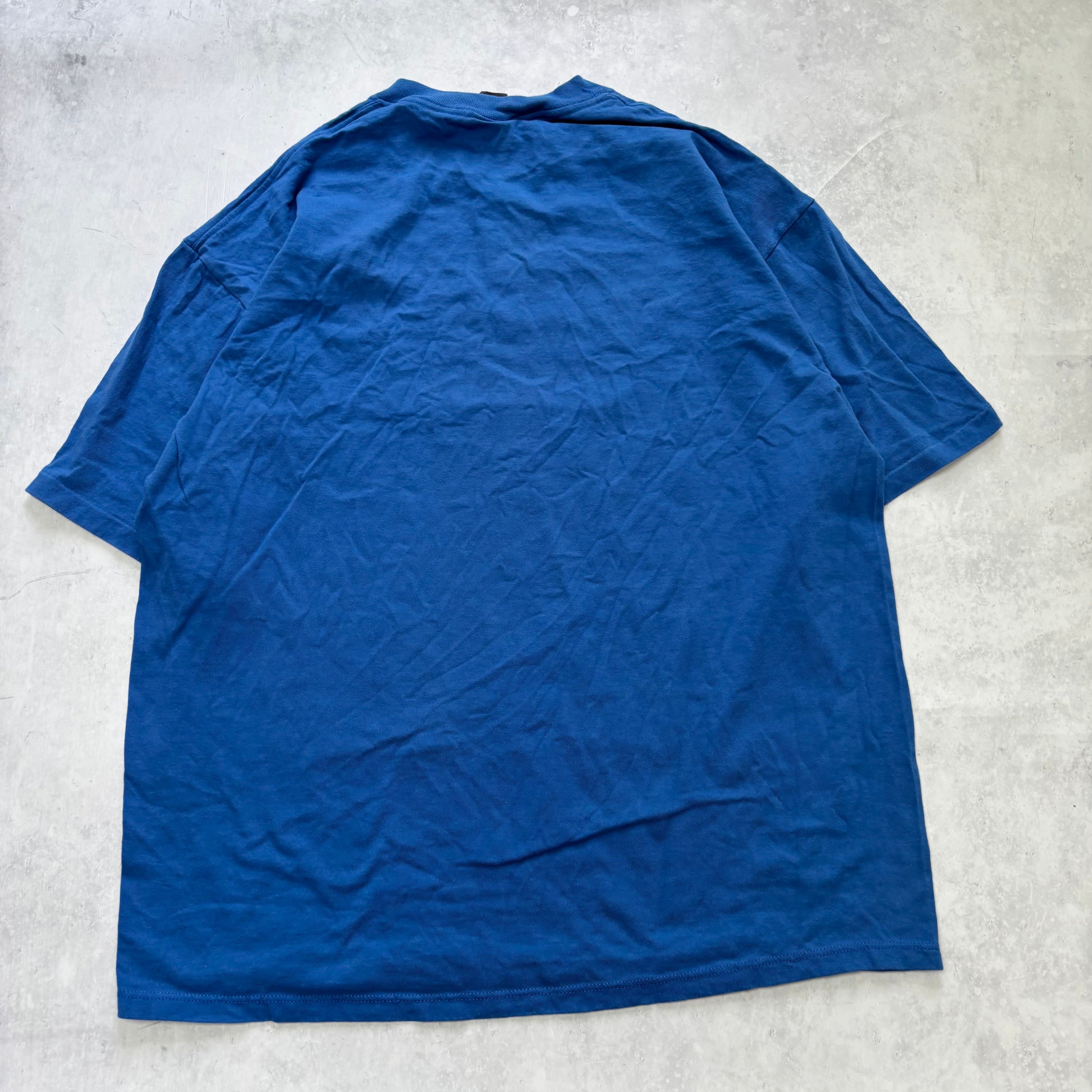Vintage T Shirt Mens XL Blue Single Stitch Graphic Print 90s College USA (E)