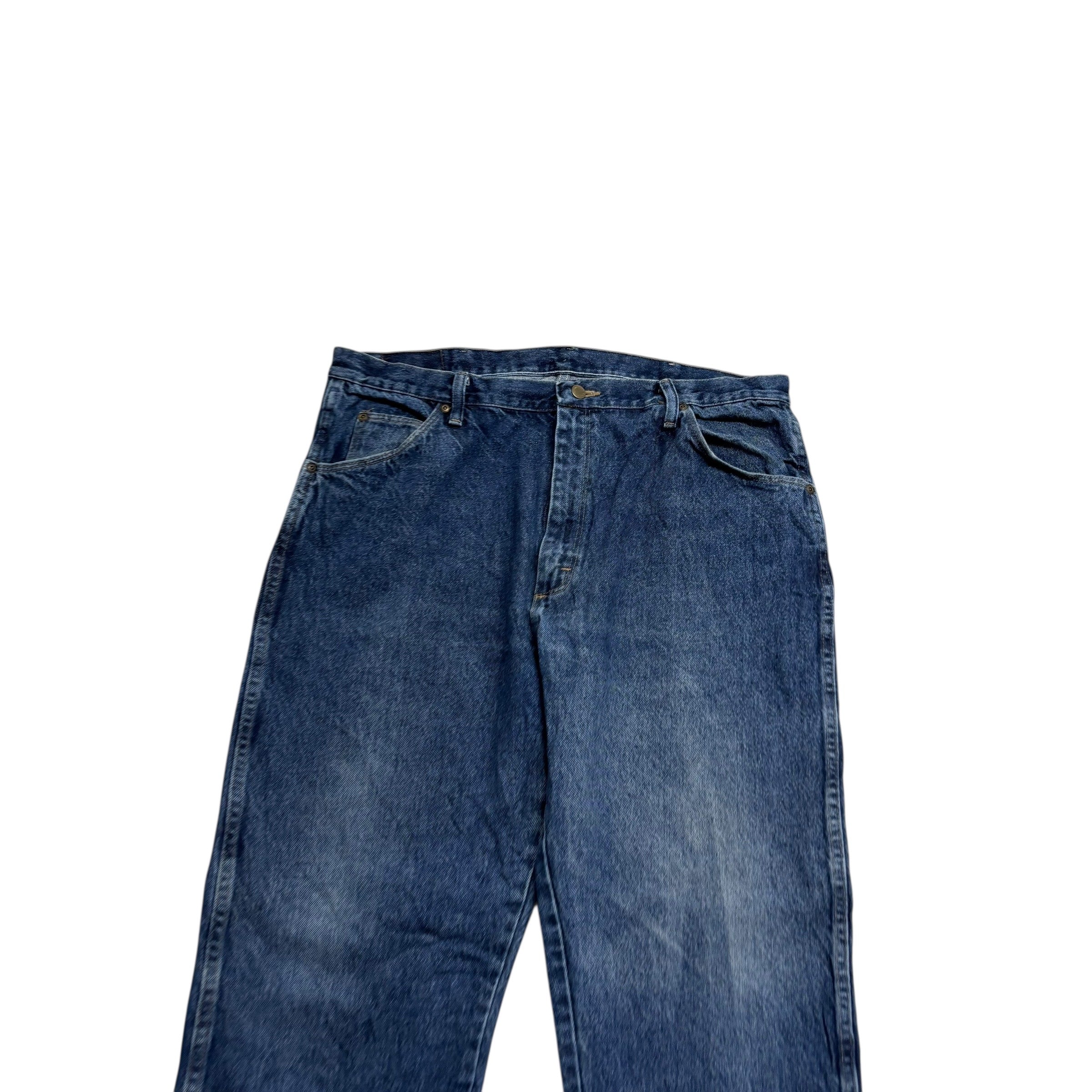 Wrangler Jeans W38 L32 Mens Mid Blue Regular Straight Fit Vintage Denim