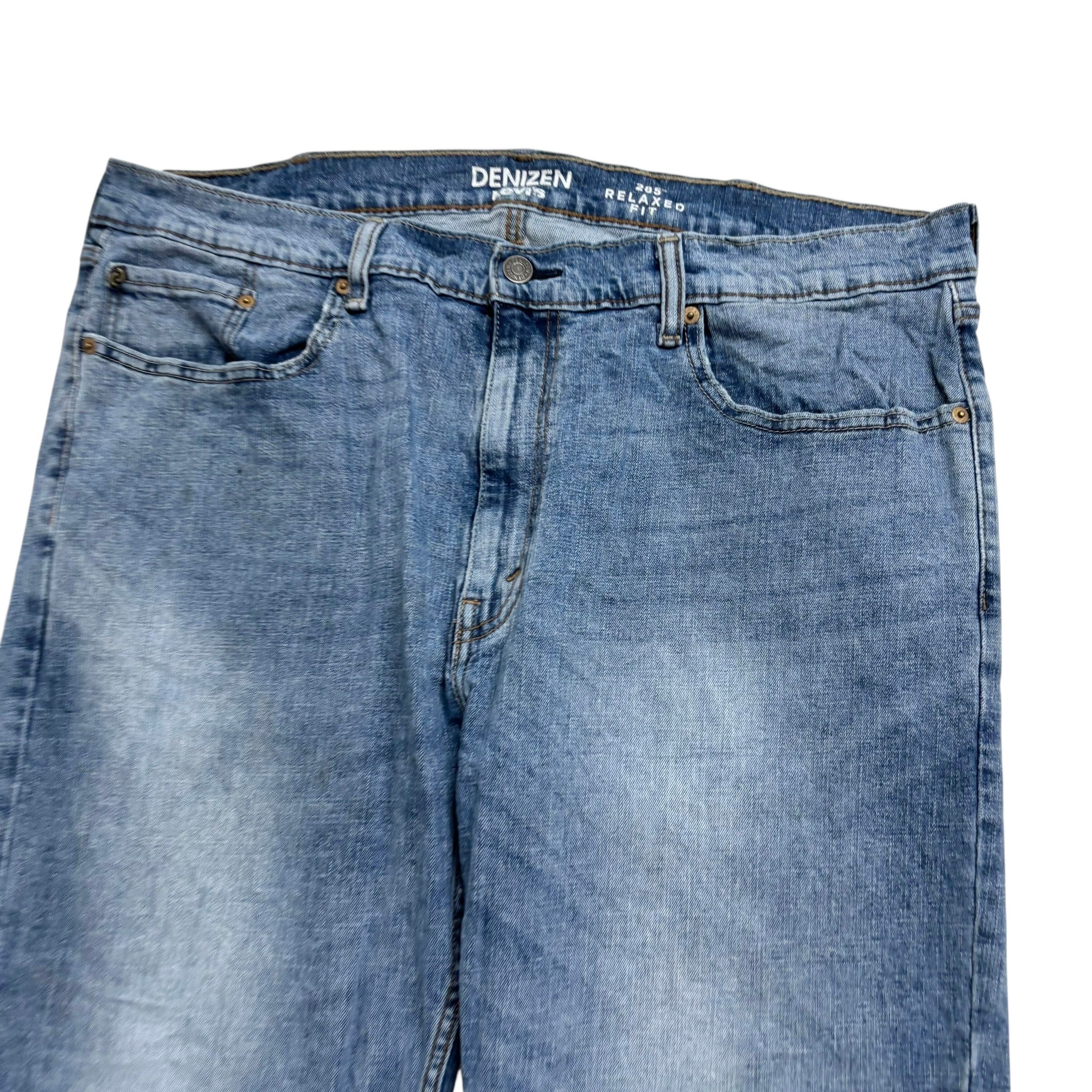 Levis Denizen Jeans W40 L30 Mens Mid Blue Relaxed Straight Fit Stretch Denim