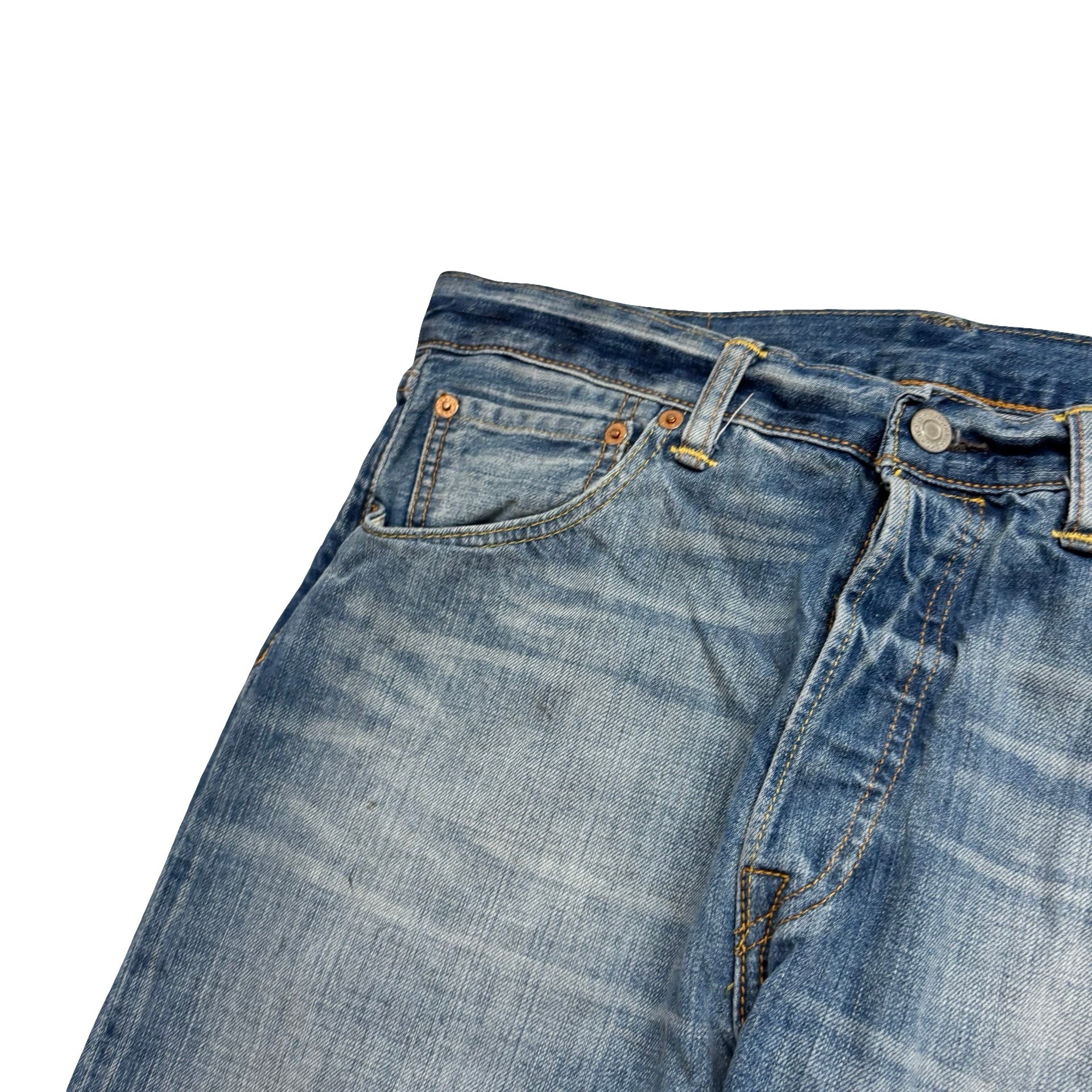 Levis 501 Jeans W32 L29 Mens Mid Blue Regular Straight Fit Denim