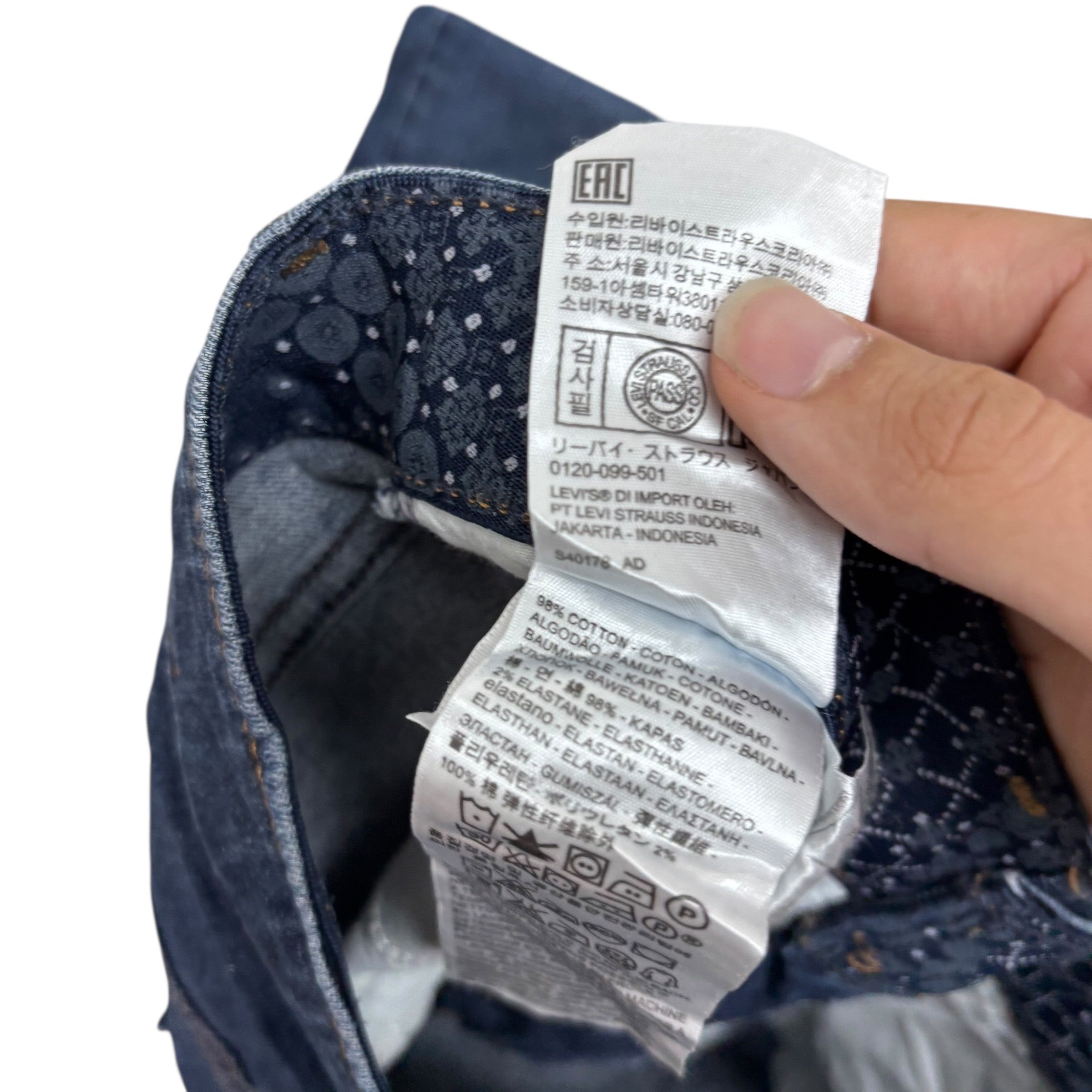 Levis 525 Jeans W28 L32 Womens Regular Straight Dark Blue Stretch Denim