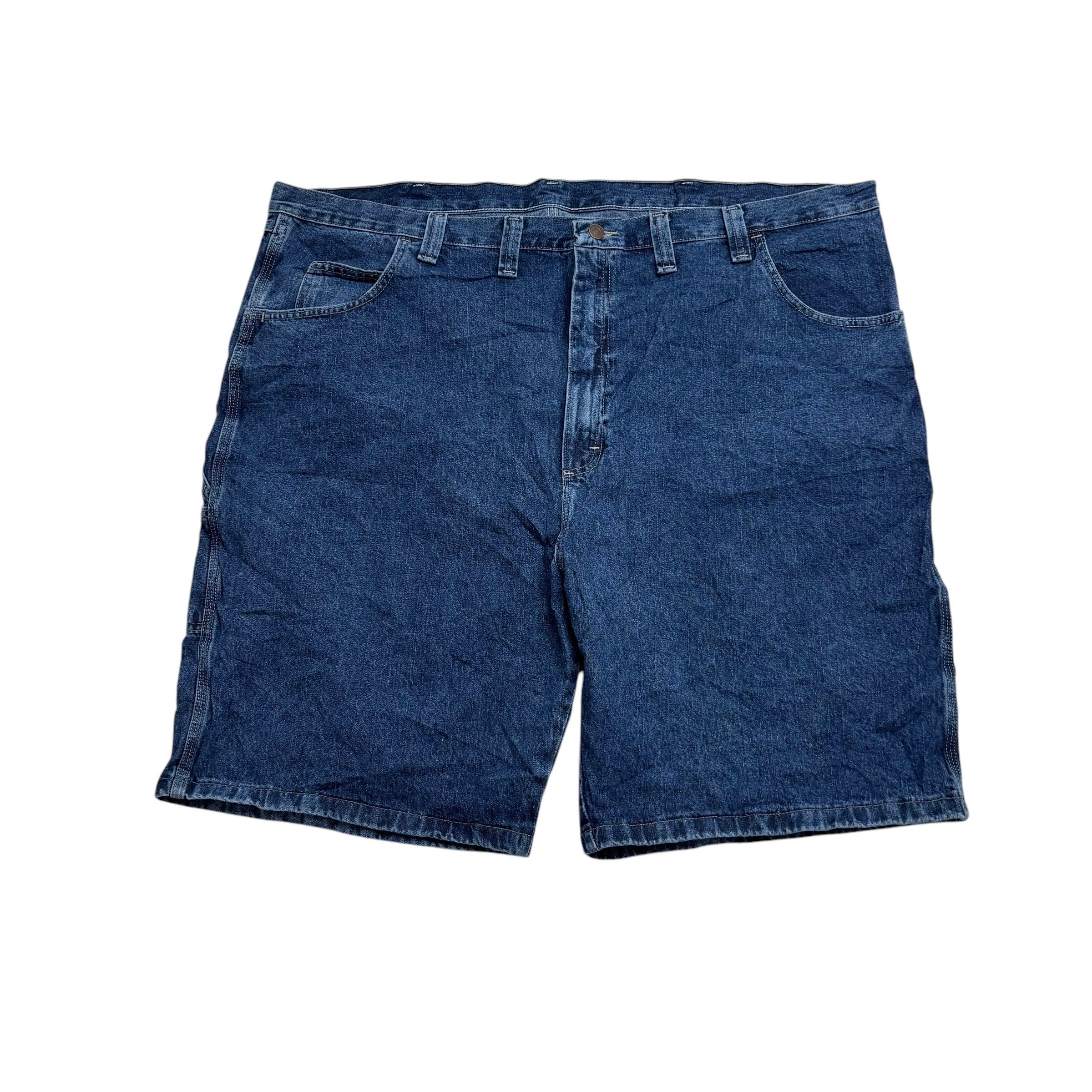 Wrangler Jorts W48 Mens Mid Blue Denim Shorts Baggy Relaxed Carpenter (E)