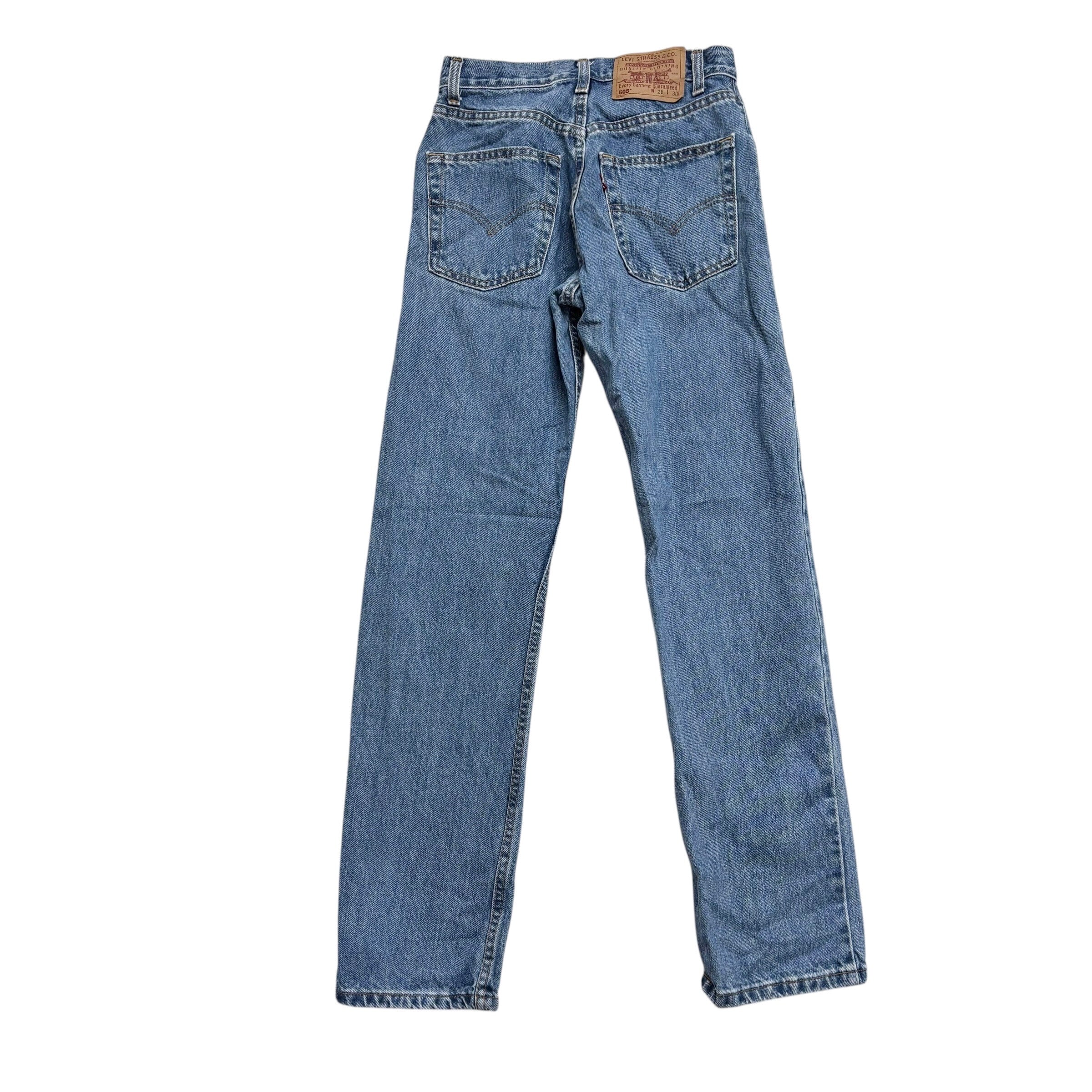Levis 505 Jeans W26 L30 Mens Light Blue Regular Straight Fit Vintage Denim (E)