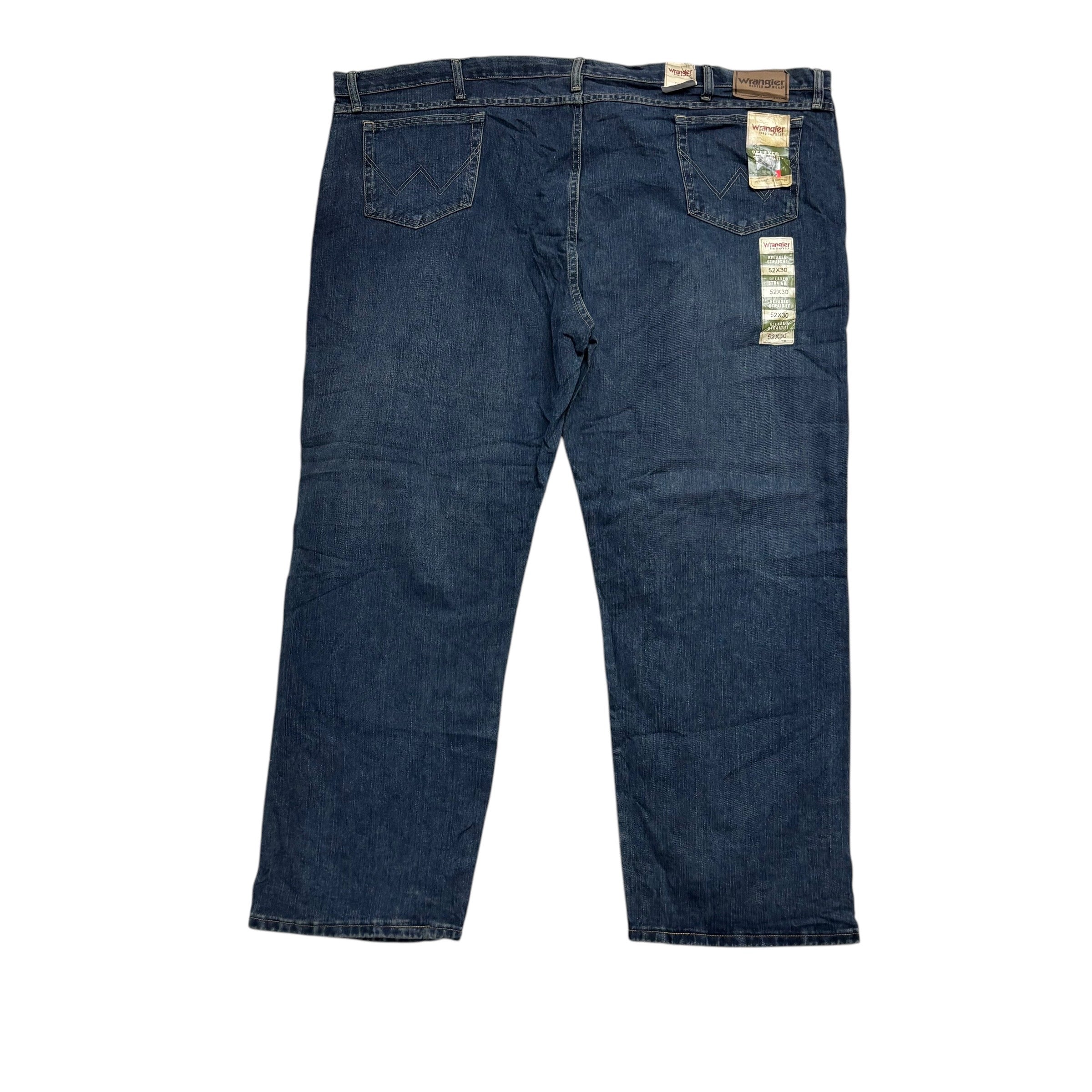 Wrangler Jeans W52 L30 Mens Dark Blue Relaxed Straight Fit Denim (E)