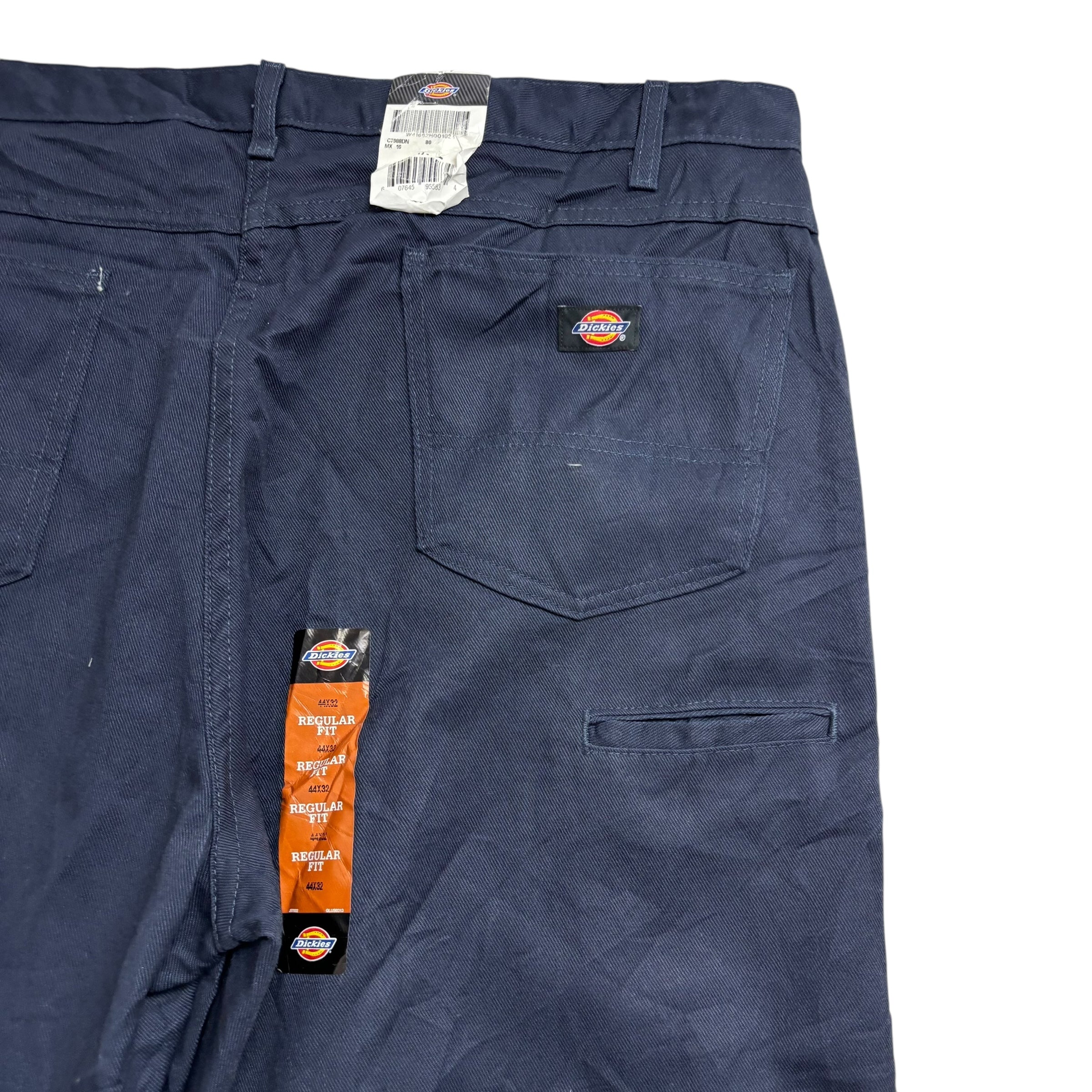 Dickies Carpenter Pants W44 L32 Mens Navy Blue Relaxed Straight Fit Trousers (E)