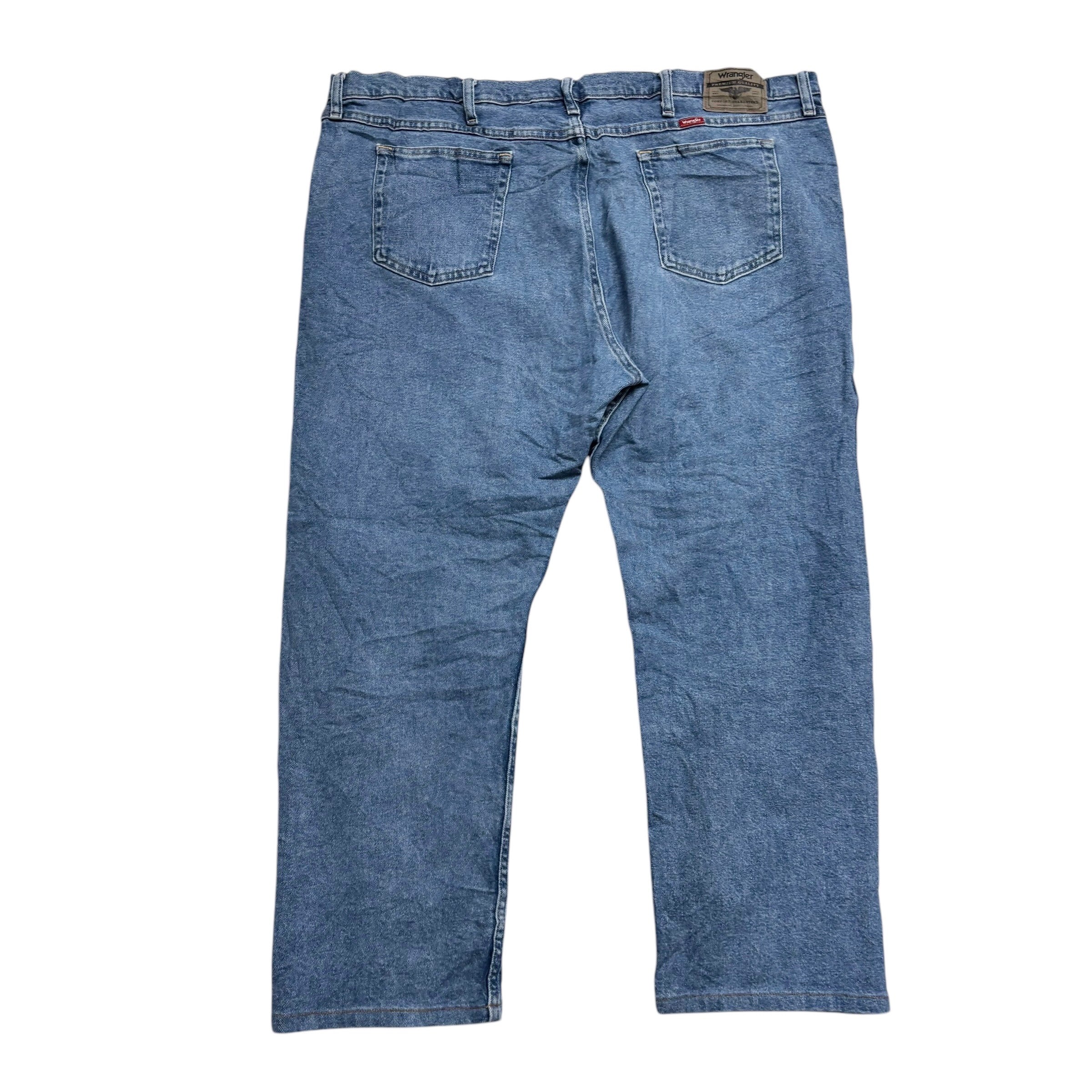 Wrangler Jeans W46 L28 Mens Light Blue Regular Straight Fit Stretch Denim (E)