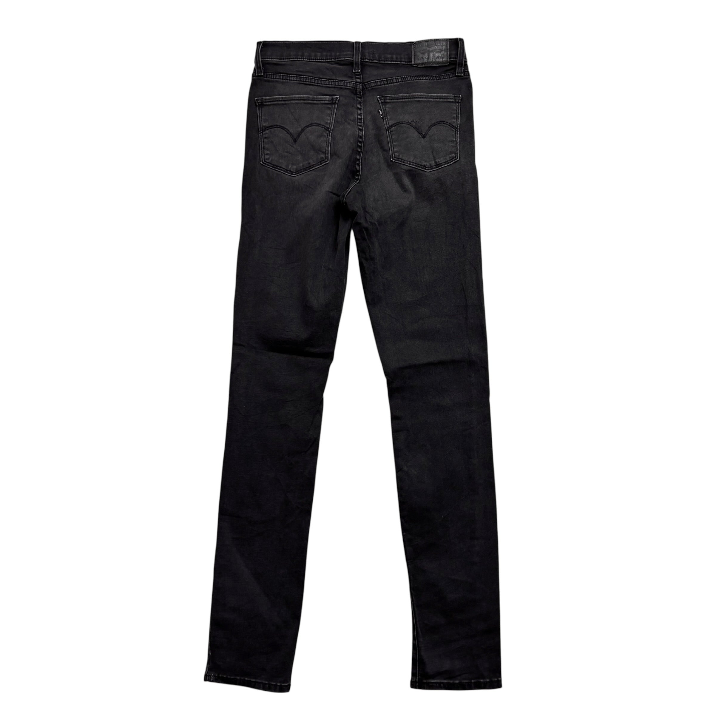 Levis 311 Jeans W28 L32 Womens Shaping Skinny Black Stretch Denim (E)