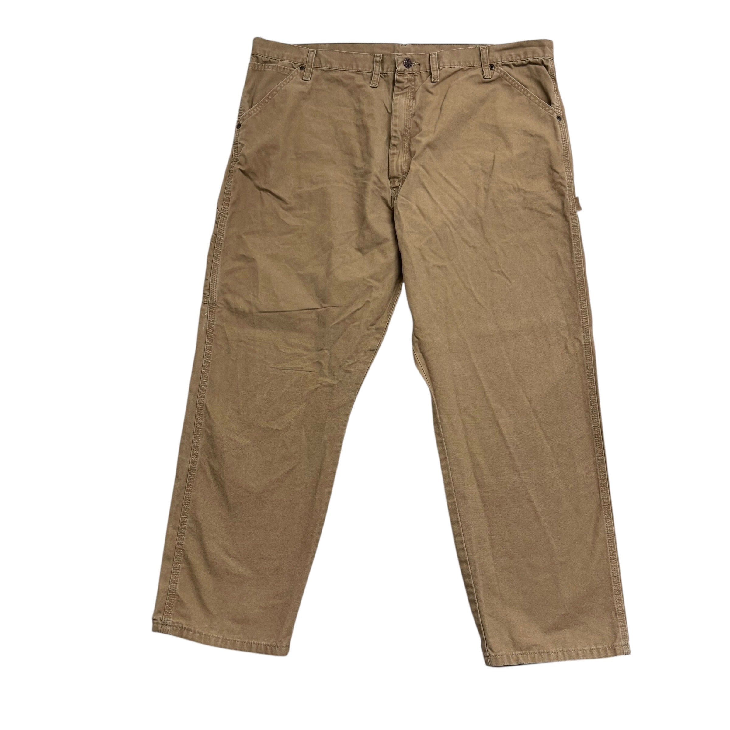 Wrangler Carpenter Pants W44 L30 Mens Tan Relaxed Straight Fit Trousers (E)