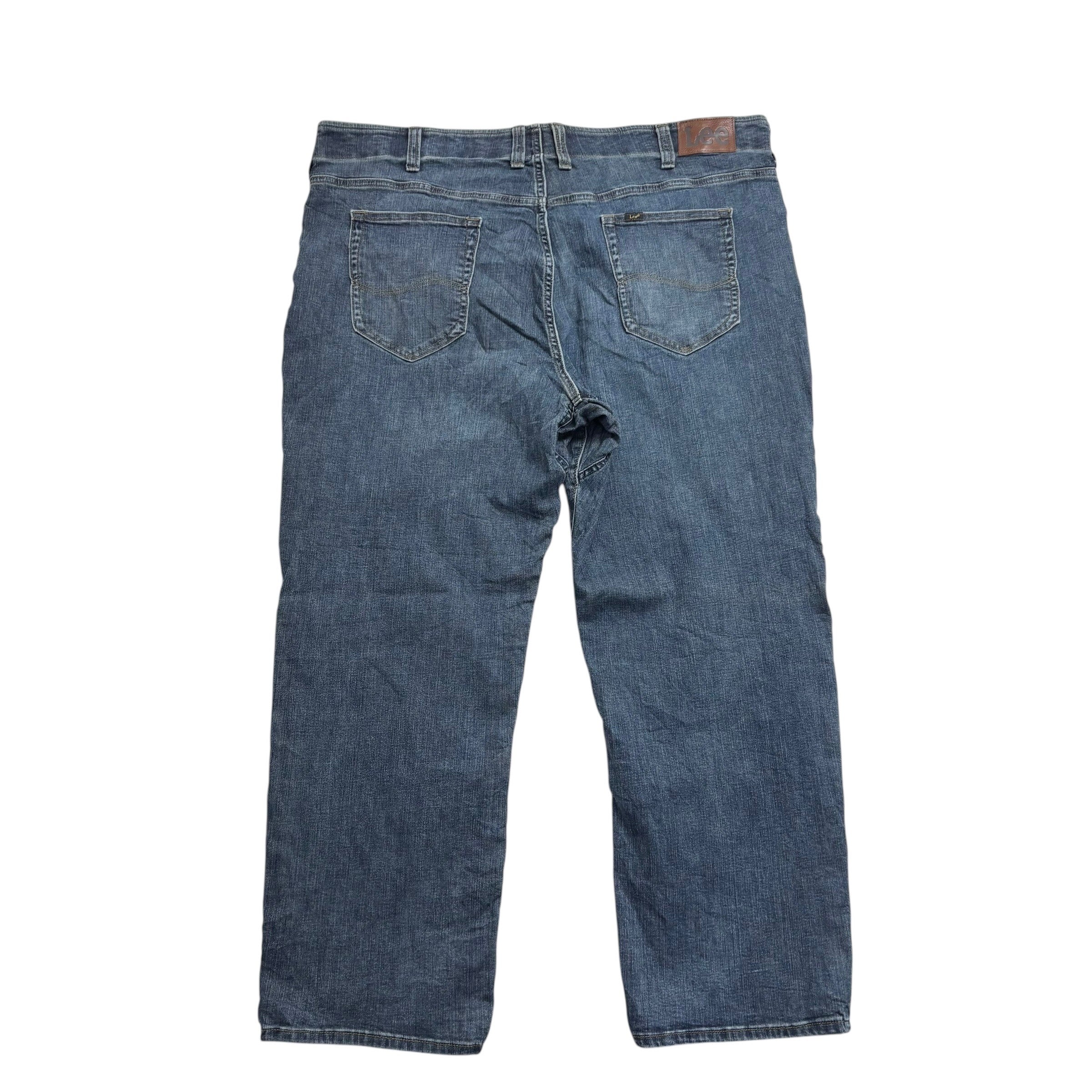 Lee Jeans W46 L30 Mens Mid Blue Relaxed Straight Fit Stretch Denim (E)