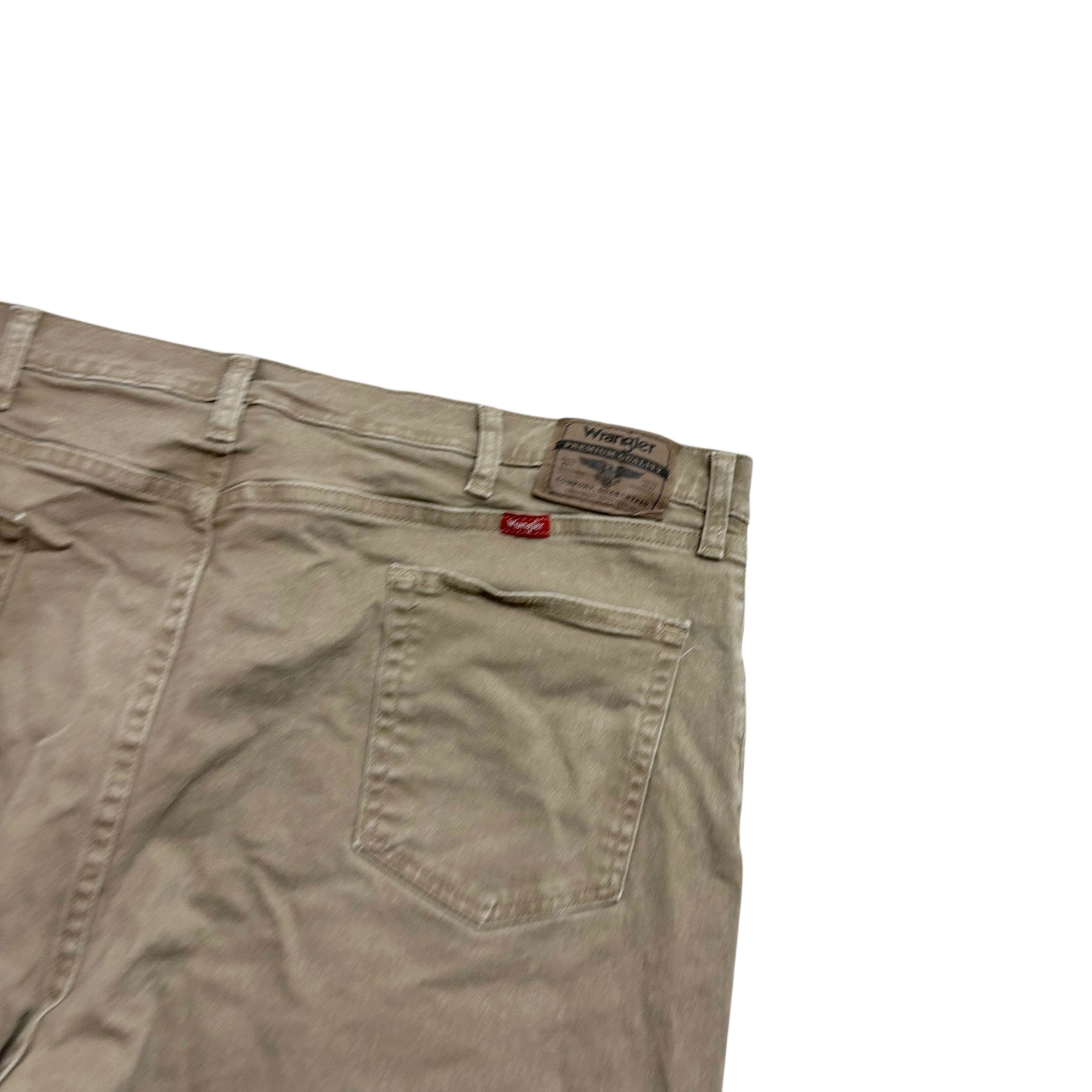 Wrangler Jeans W44 L29 Mens Beige Regular Straight Fit Stretch Denim (F)