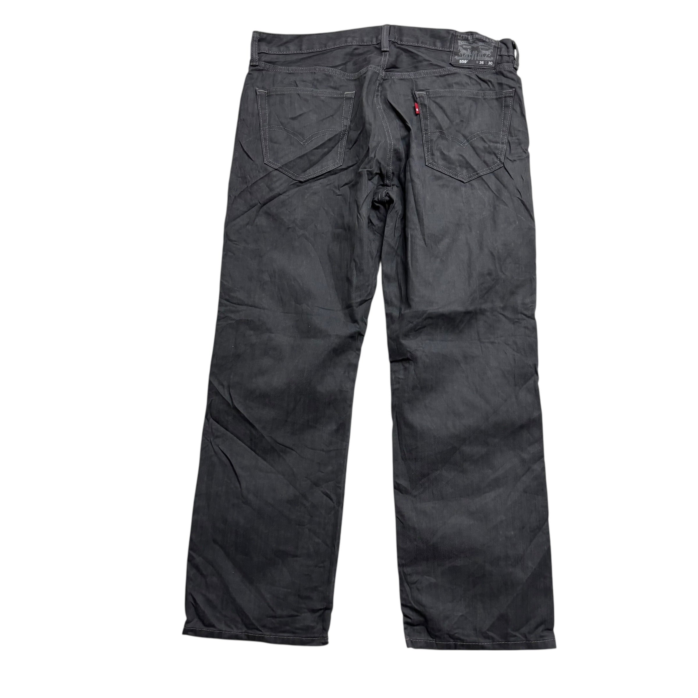 Levis 559 Jeans W36 L30 Mens Grey Baggy Relaxed Straight Fit Denim (E)