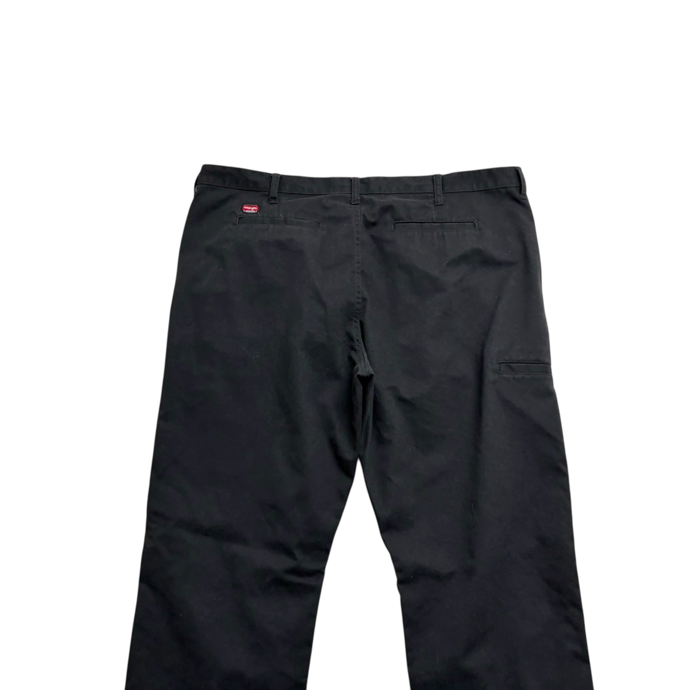 Wrangler Trousers W42 L30 Mens Black Regular Straight Fit Cotton Pants (E)