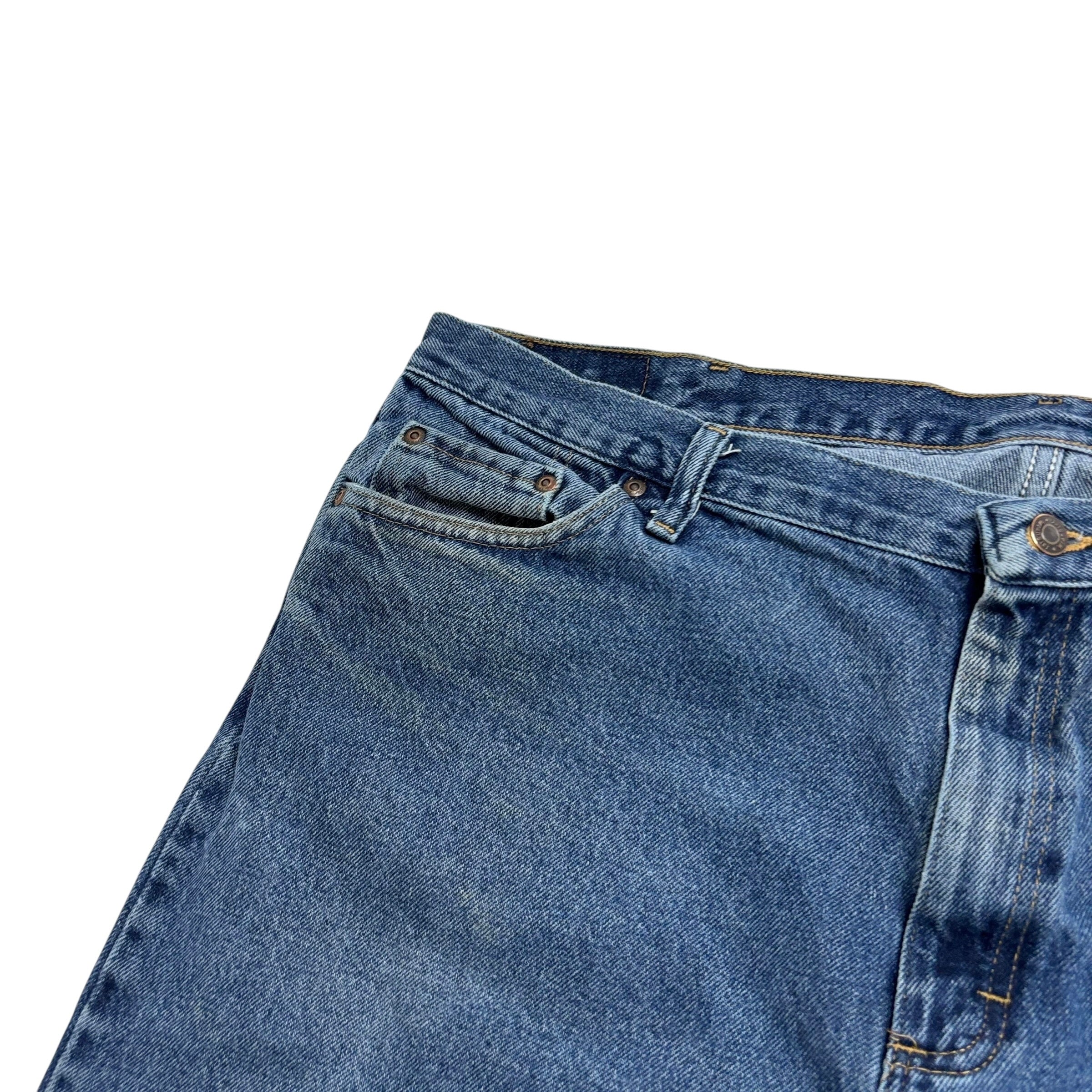 Wrangler Jeans W42 L30 Mens Mid Blue Relaxed Straight Fit Denim (F)