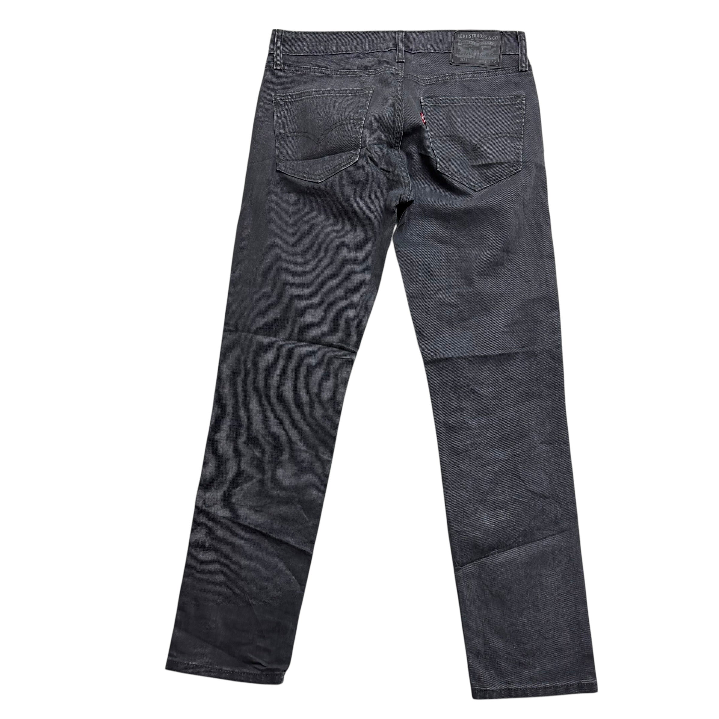 Levis 511 Jeans W32 L31 Mens Grey Slim Fit Stretch Denim (E)