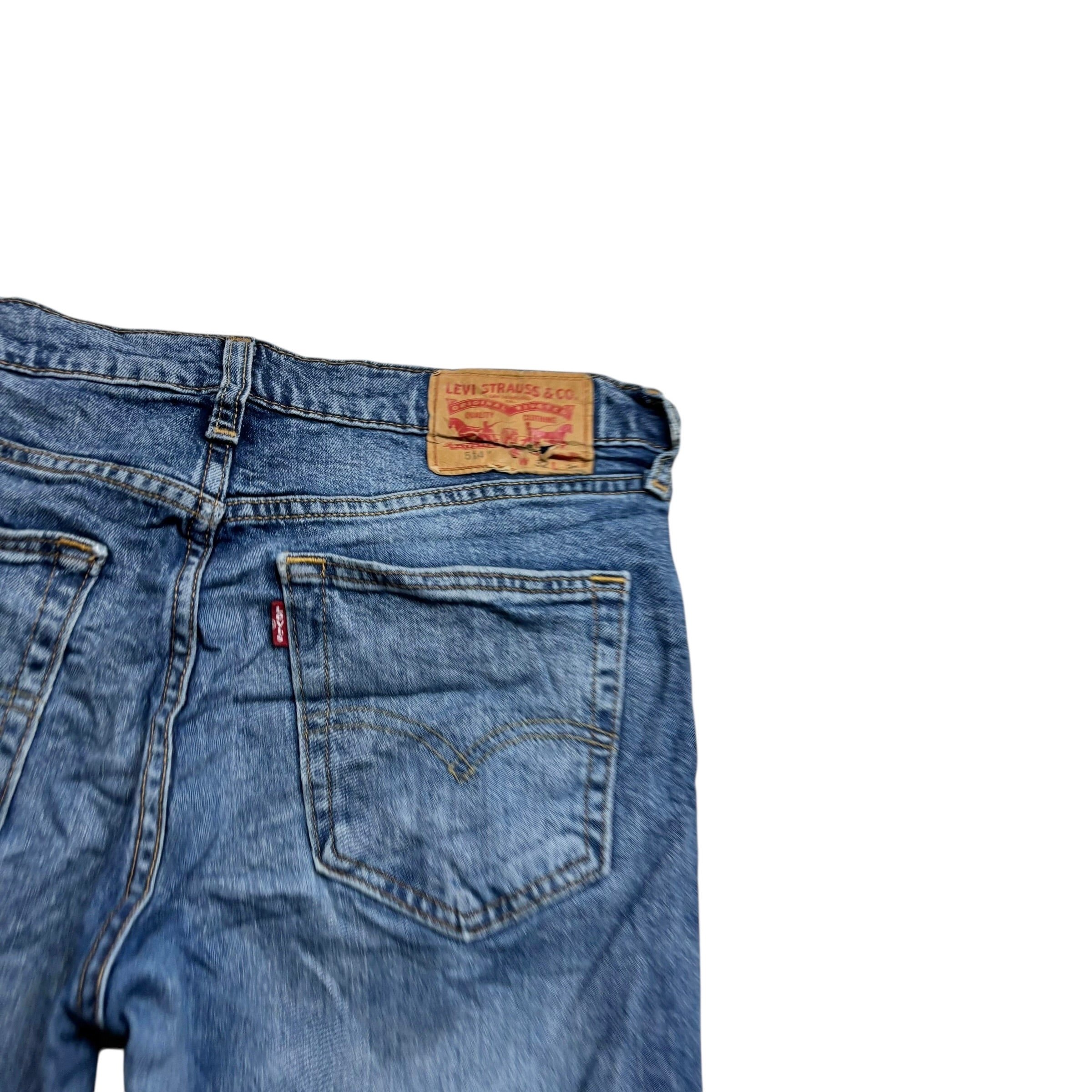 Levis 514 Jeans W32 L30 Mens Mid Blue Slim Straight Fit Stretch Denim