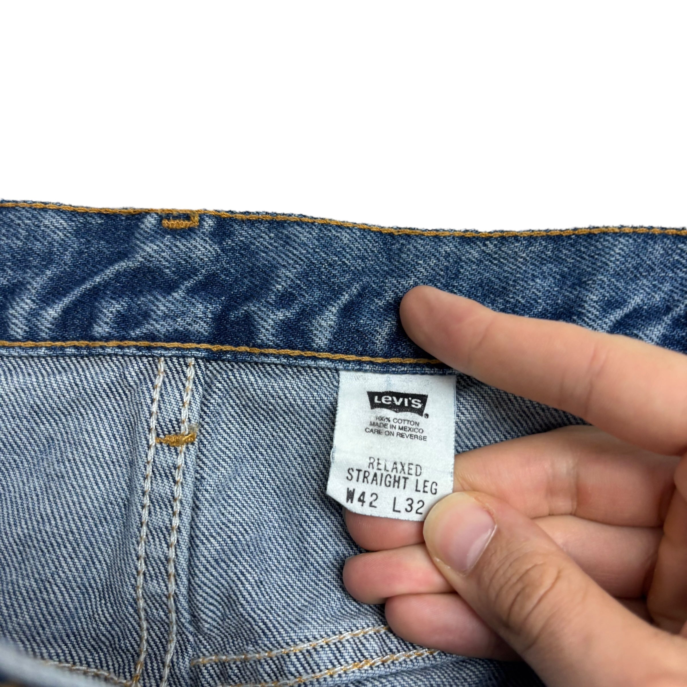 Levis Jeans W40 L32 Mens Mid Blue Baggy Relaxed Straight Fit Vintage Denim