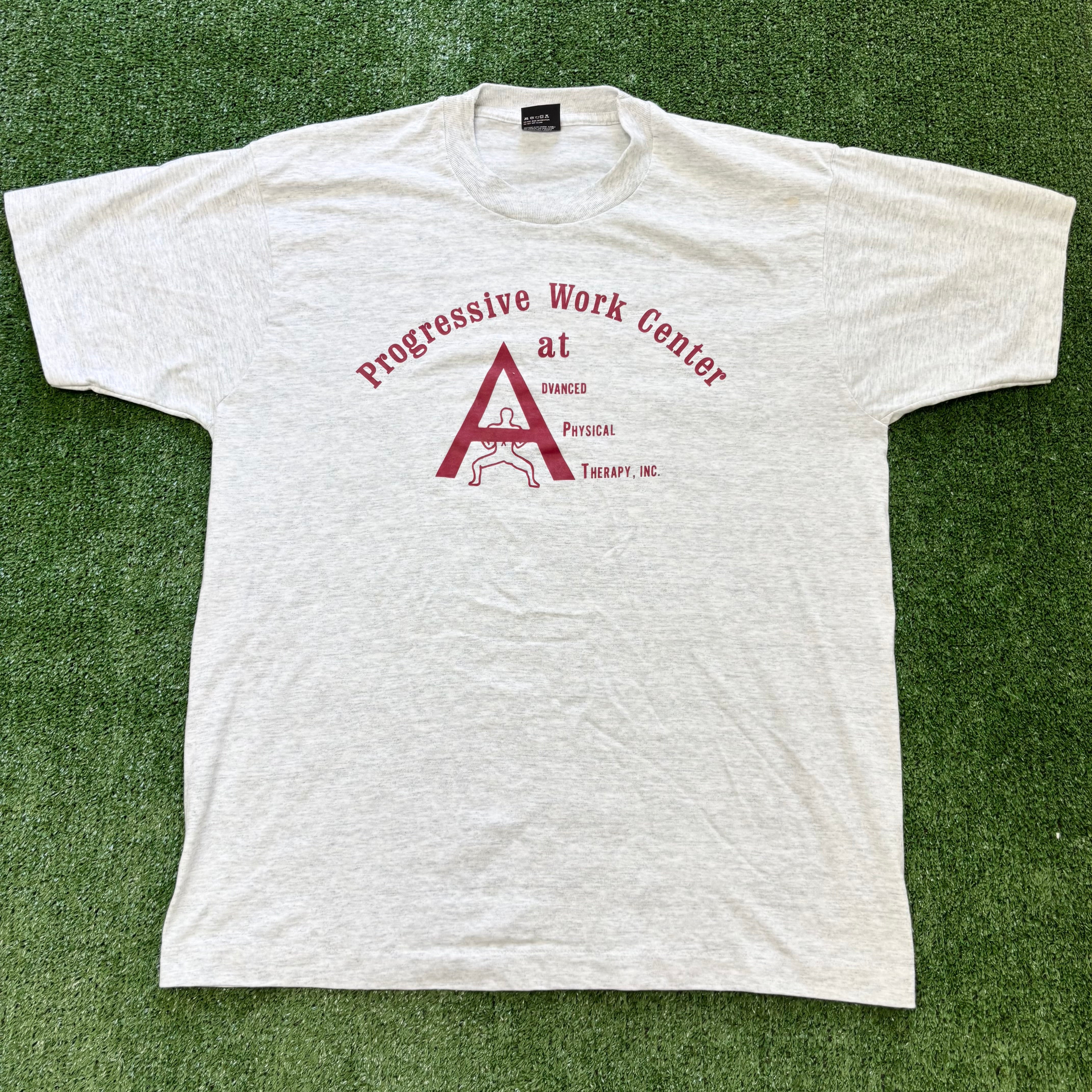 Vintage T Shirt Mens Large Grey Single Stitch Graphic Print 90s USA