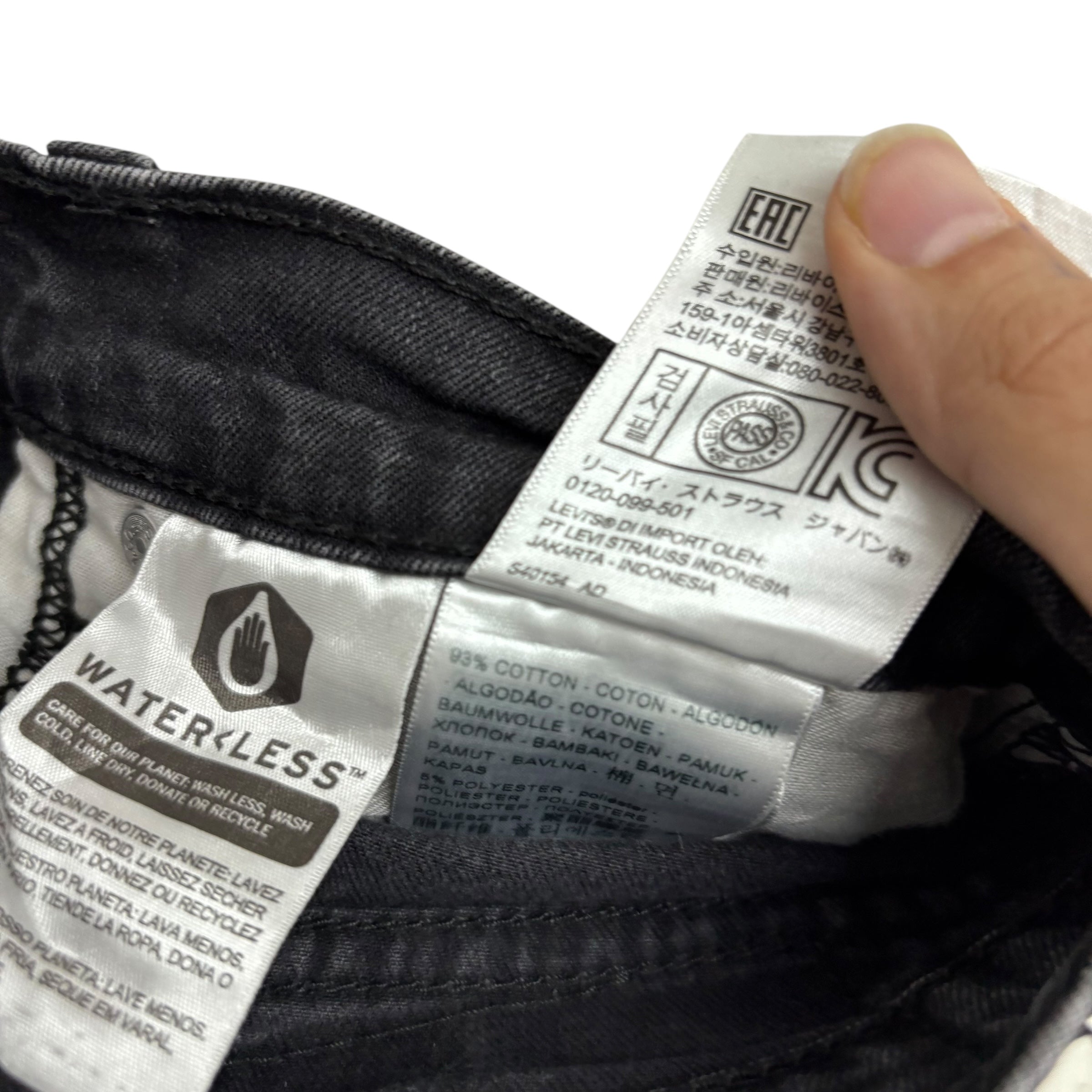 Levis 512 Jeans W33 L31 Mens Black Slim Tapered Fit Stretch Denim (E)