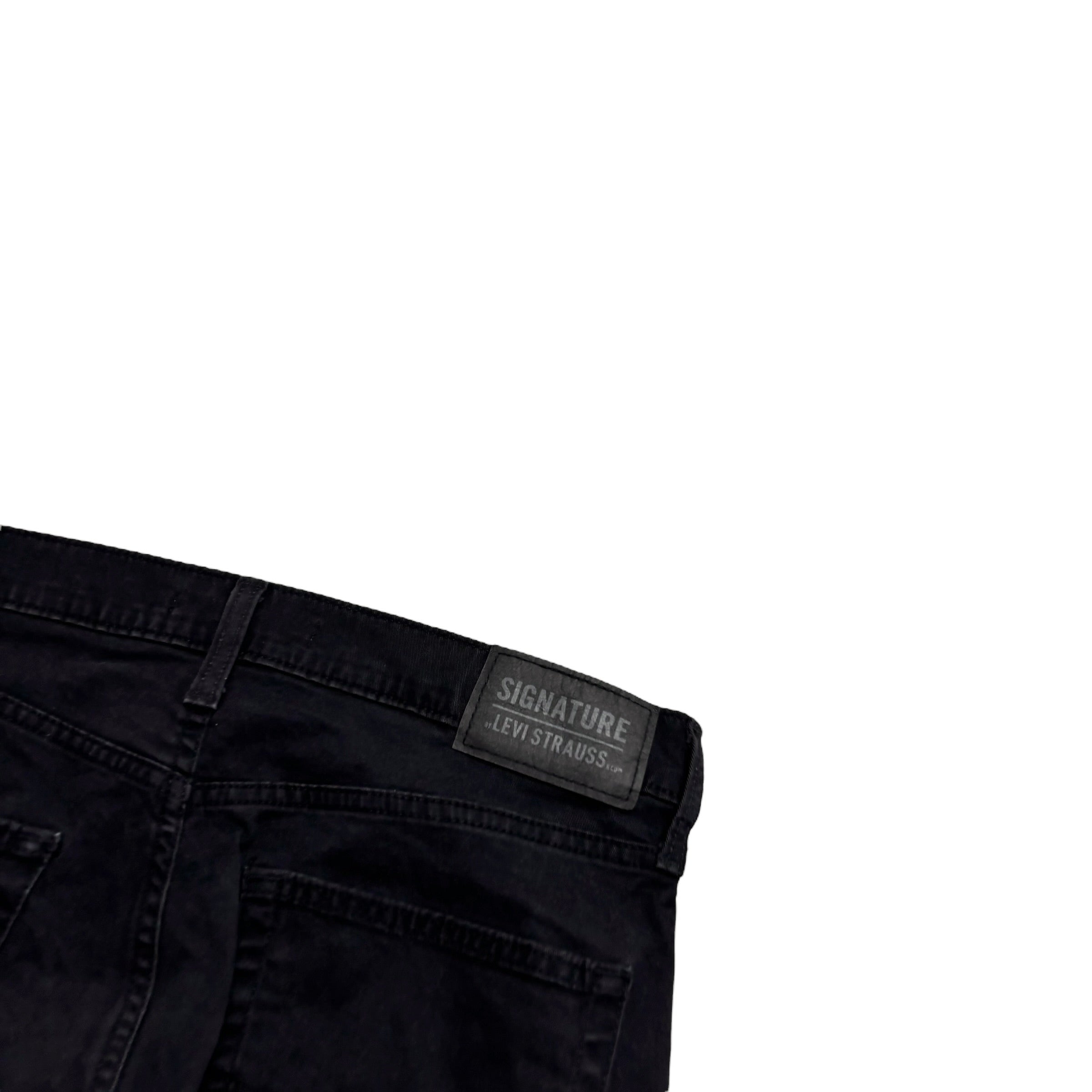 Levis Signature Trousers W32 L31 Mens Black Athletic Straight Stretch Pants (E)