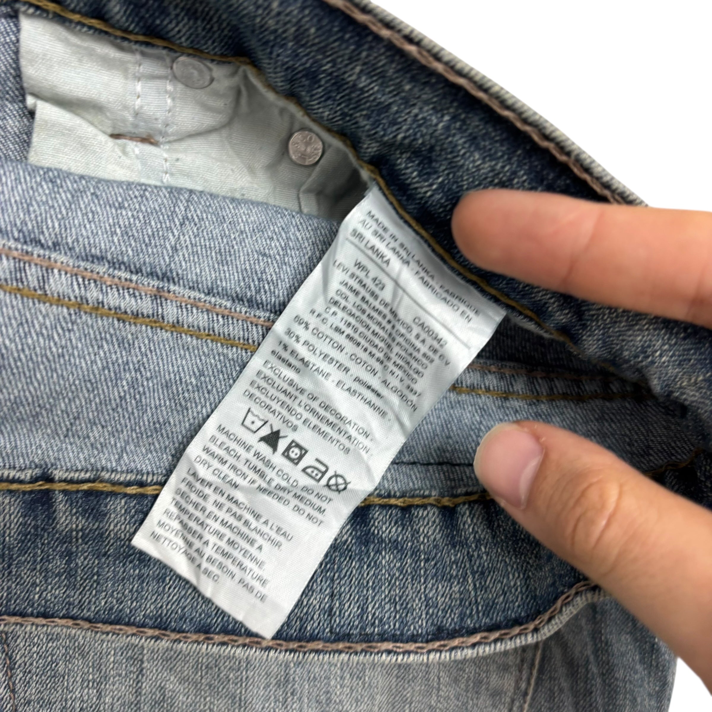 Levis Denizen Jeans W36 L32 Mens Blue Athletic Straight Fit Stretch Denim (E)