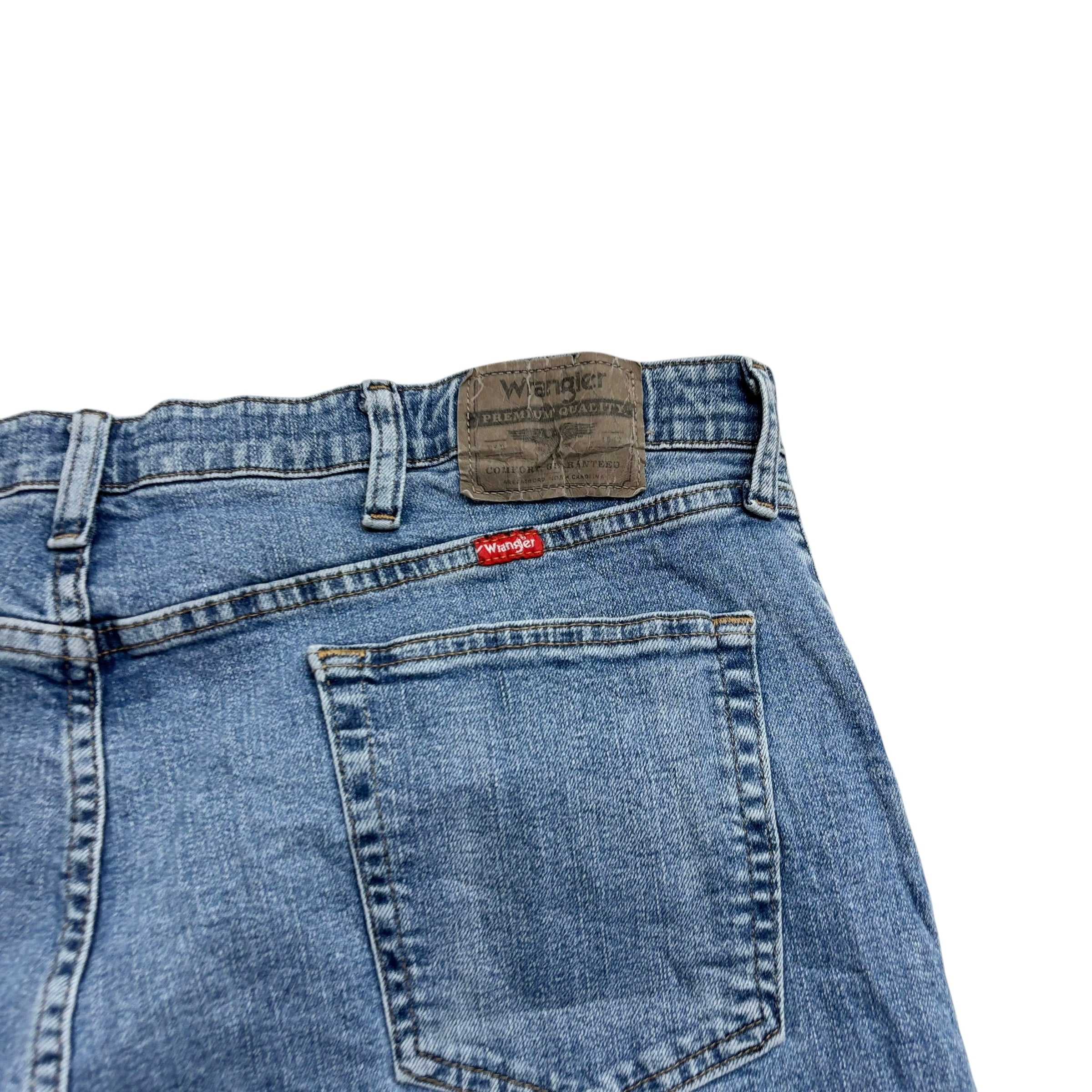 Wrangler Jeans W40 L30 Mens Light Blue Regular Straight Fit Stretch Denim (E)
