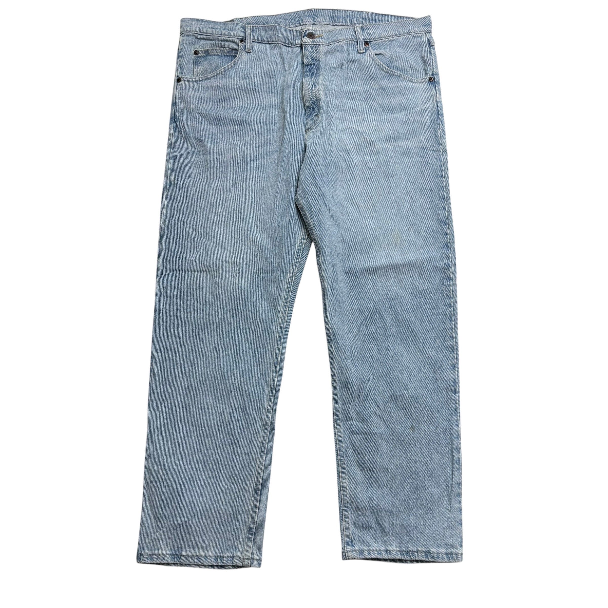 Wrangler Jeans W40 L30 Mens Light Blue Relaxed Straight Fit Stretch Denim
