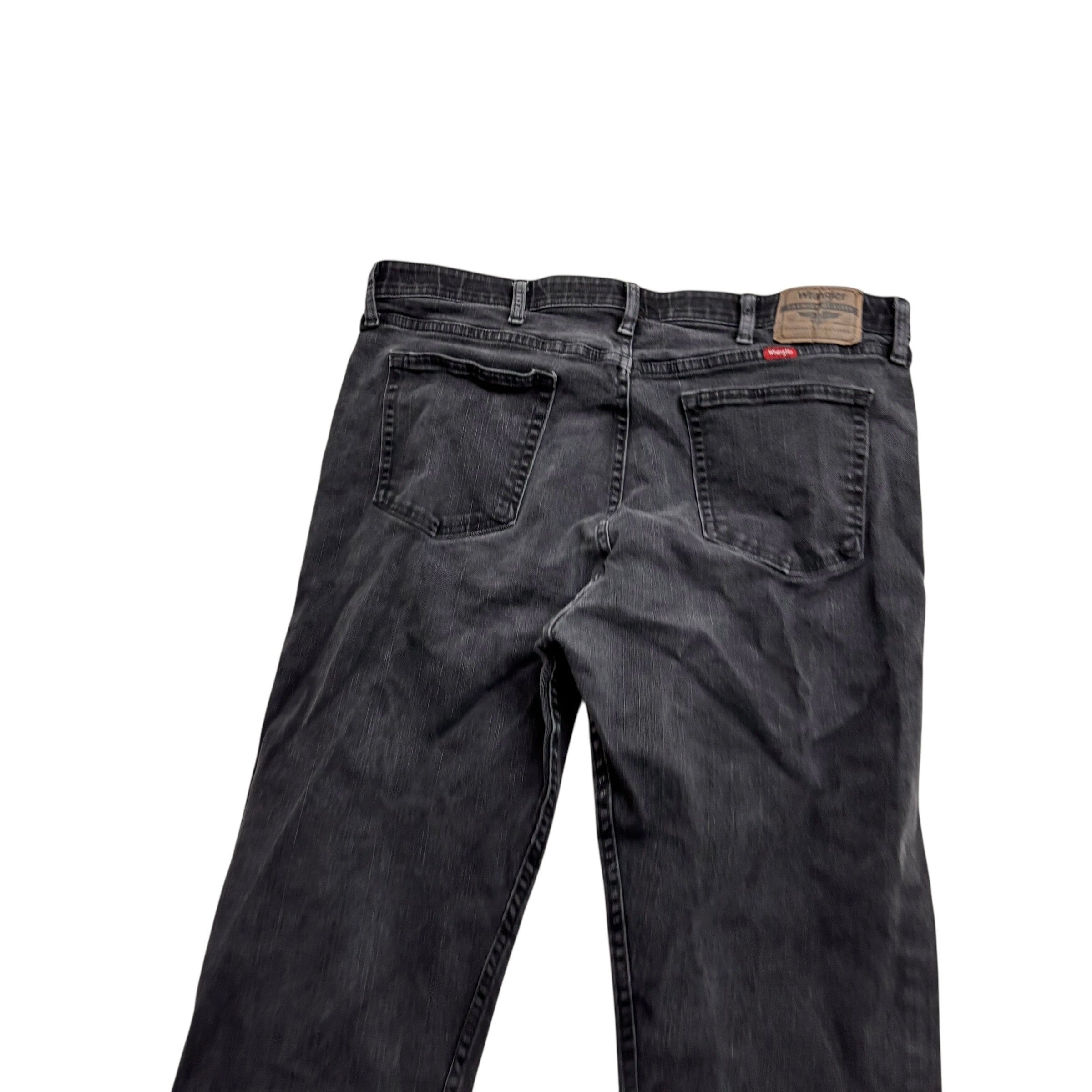 Wrangler Jeans W38 L32 Mens Black Regular Straight Fit Stretch Denim