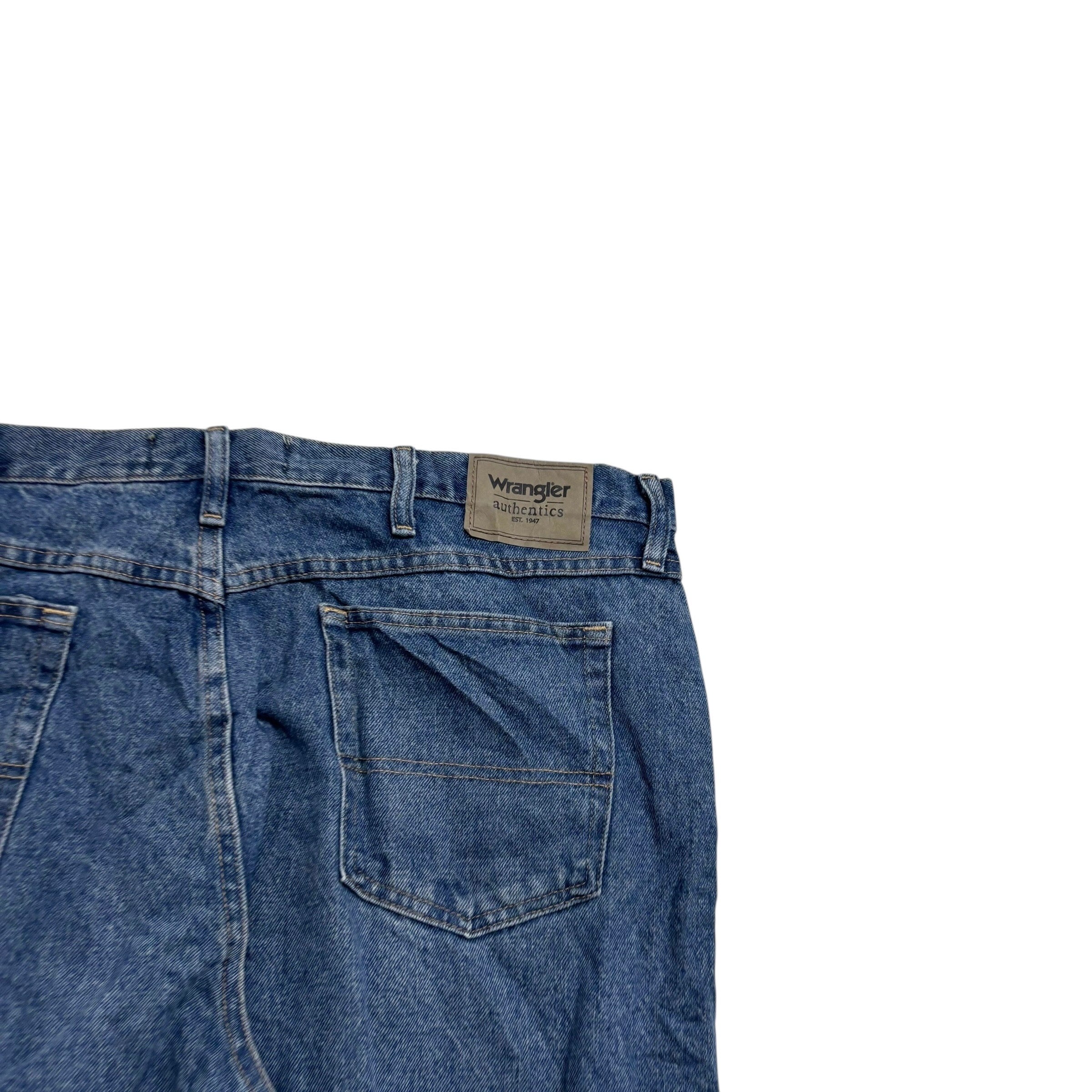 Wrangler Jeans W40 L28 Mens Mid Blue Relaxed Straight Fit Denim (E)