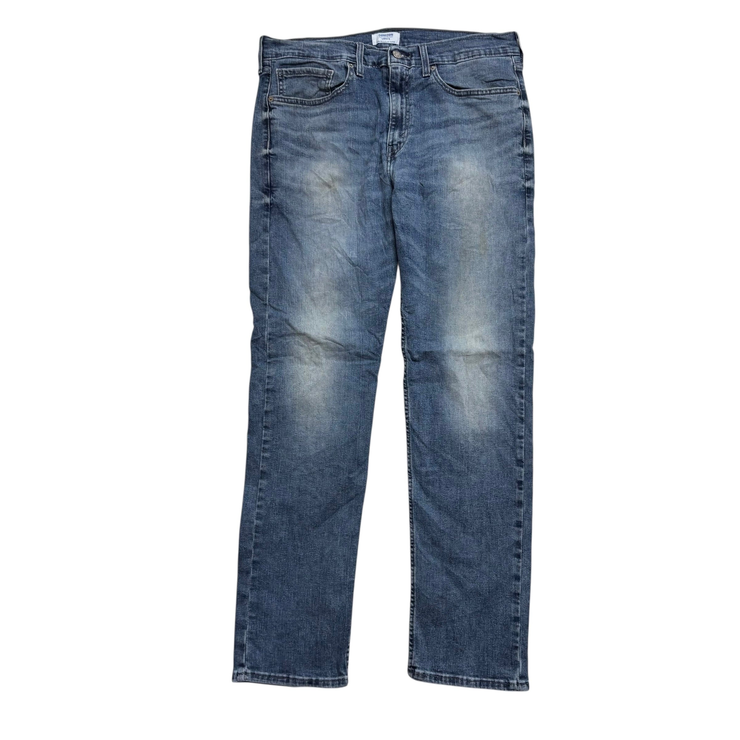 Levis Denizen Jeans W34 L31 Mens Mid Blue Regular Tapered Fit Stretch (F)