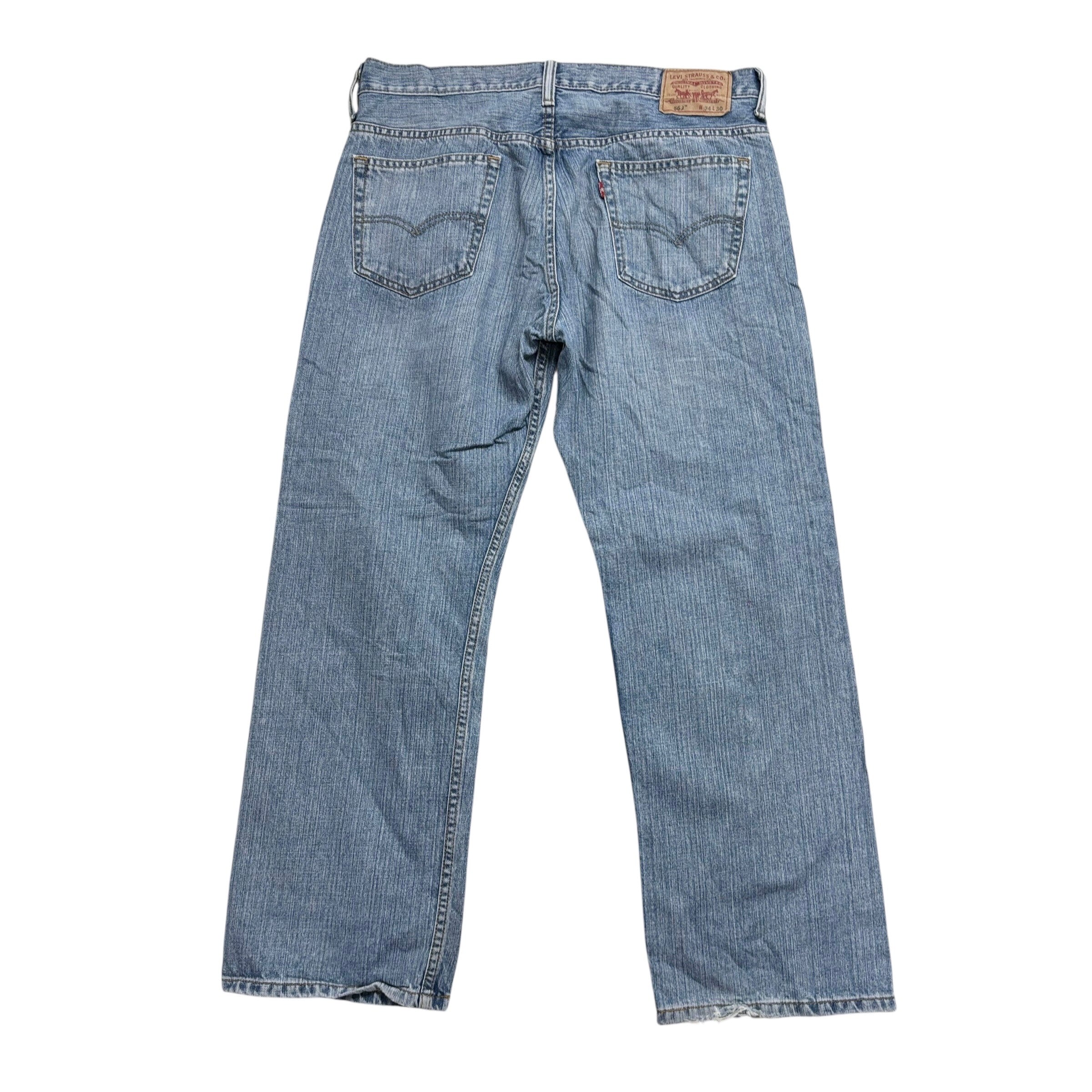 Levis 569 Jeans W36 L30 Mens Light Blue Baggy Relaxed Straight Fit Denim