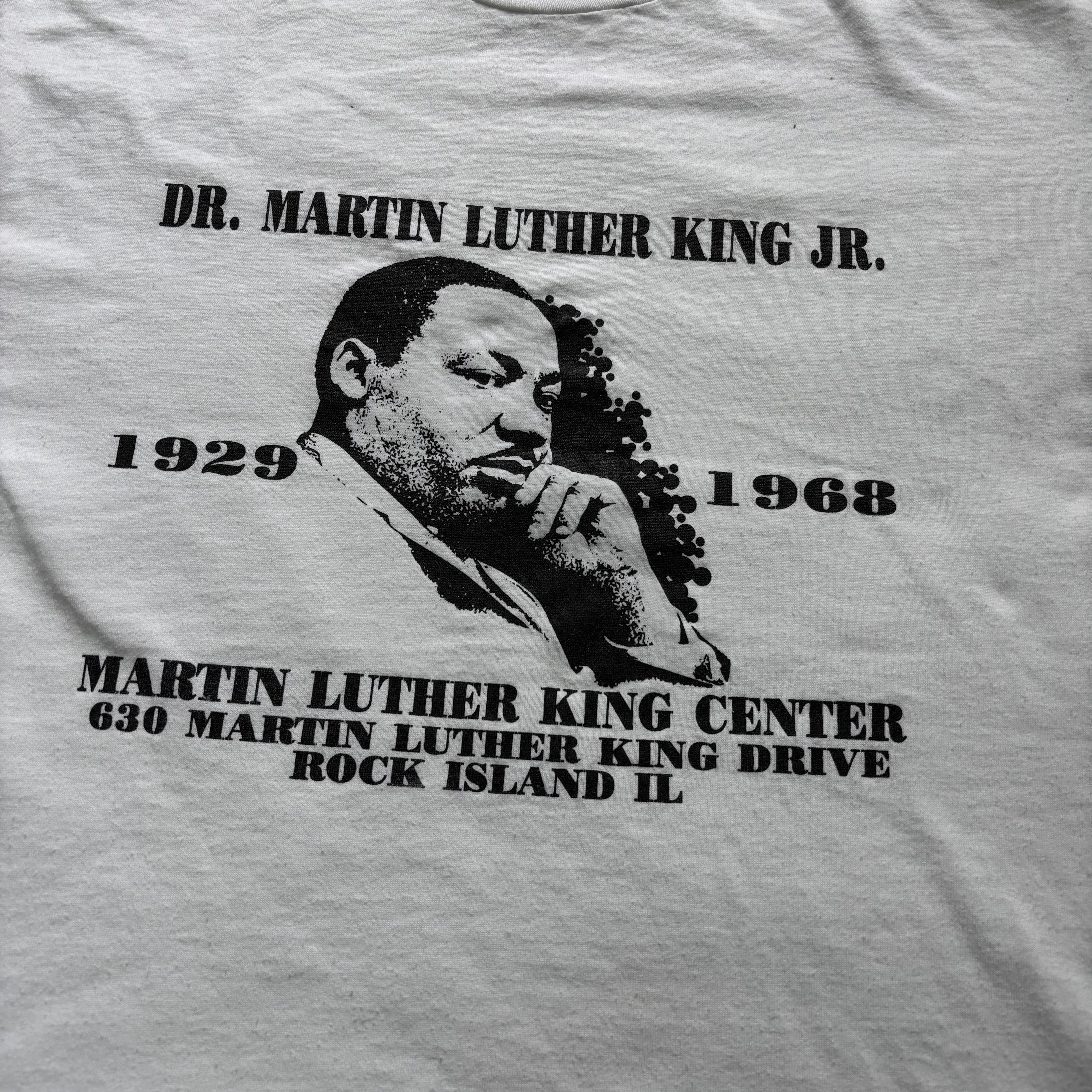 Vintage T Shirt Mens Large White Single Stitch Martin Luther King Jr.