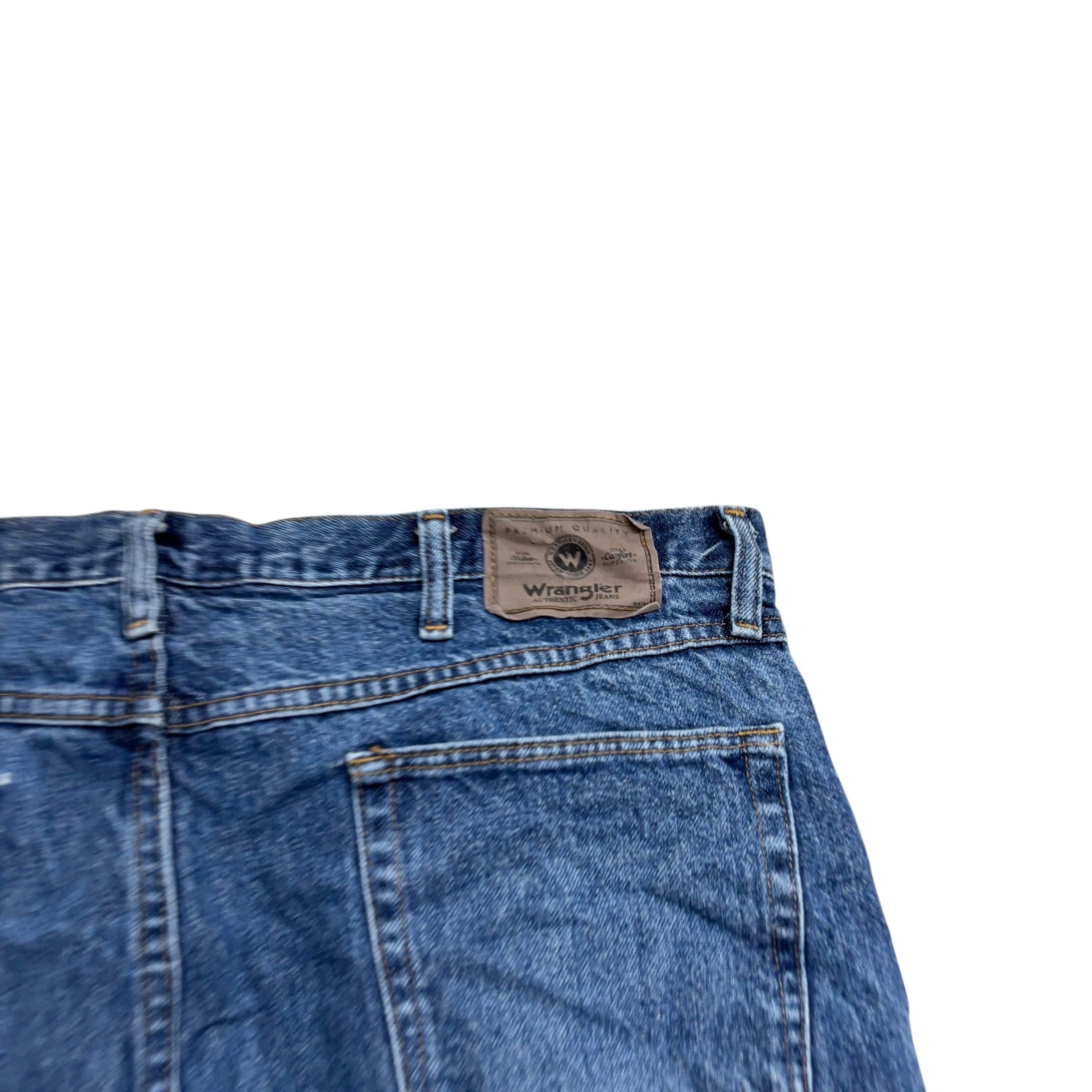 Wrangler Jeans W38 L30 Mens Mid Blue Regular Straight Fit Vintage Denim (E)