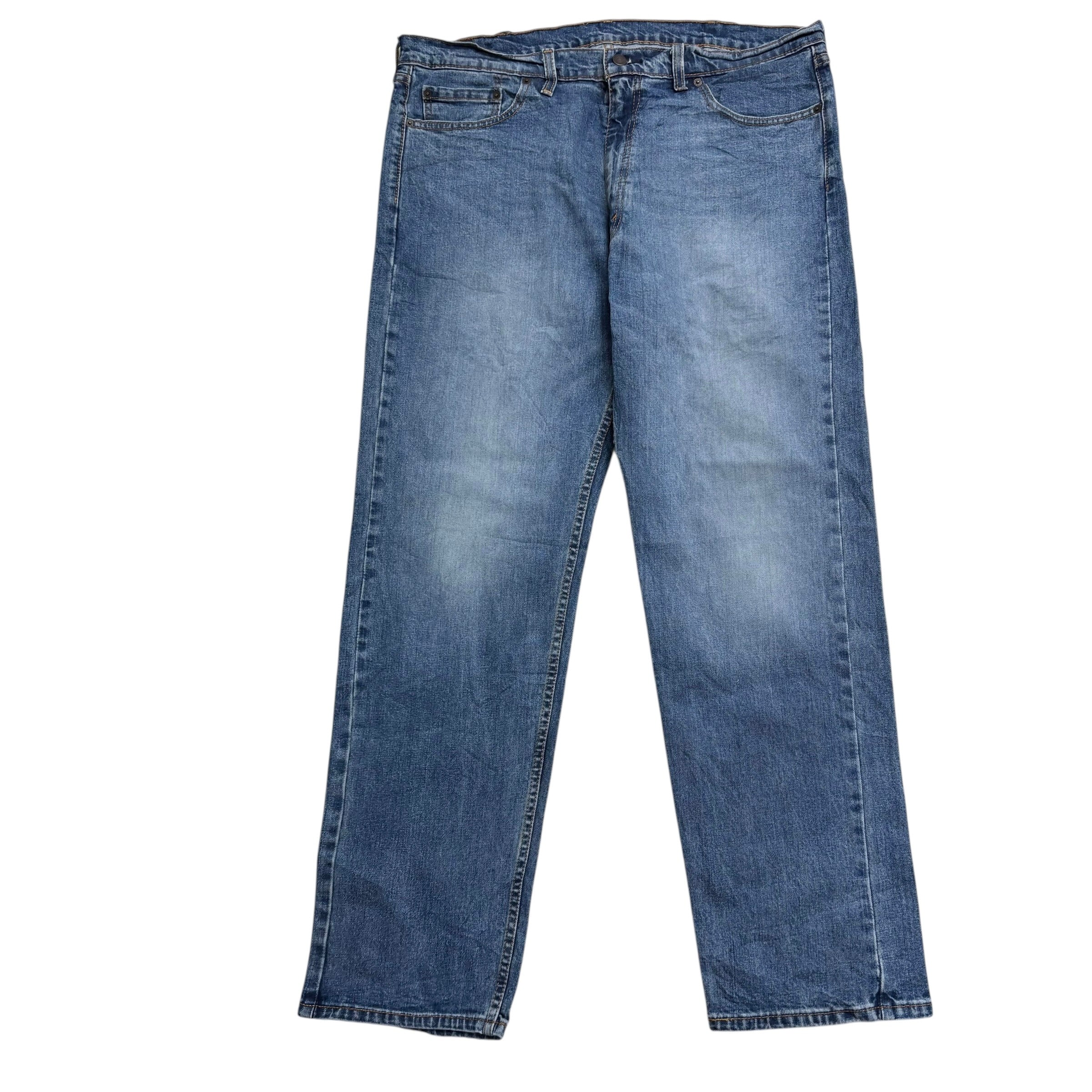 Levis 505 Jeans W40 L32 Mens Mid Blue Regular Straight Fit Stretch Denim (E)