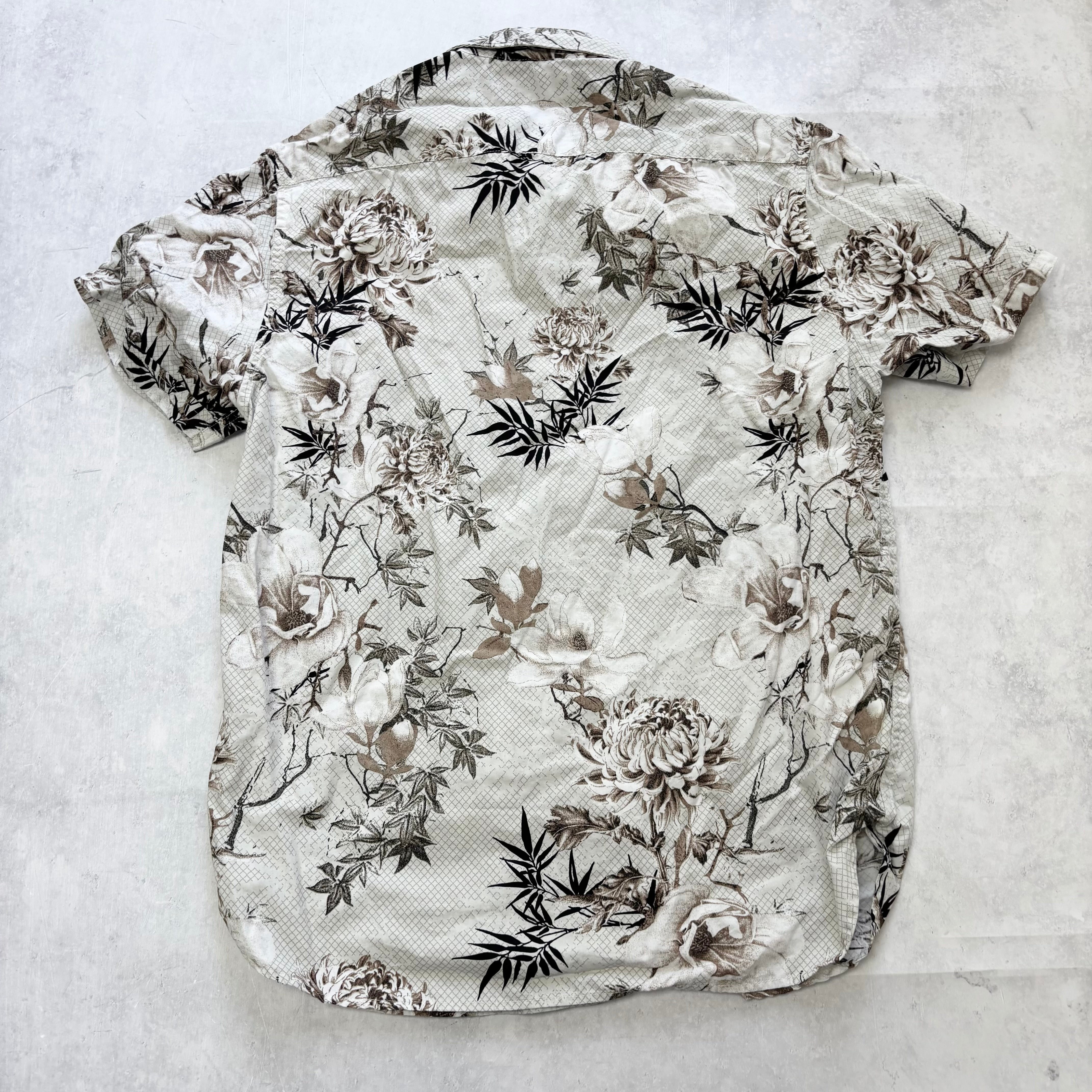 Hawaiian Shirt Mens Large Floral Aloha Short Sleeve Cotton Slim Fit (E)