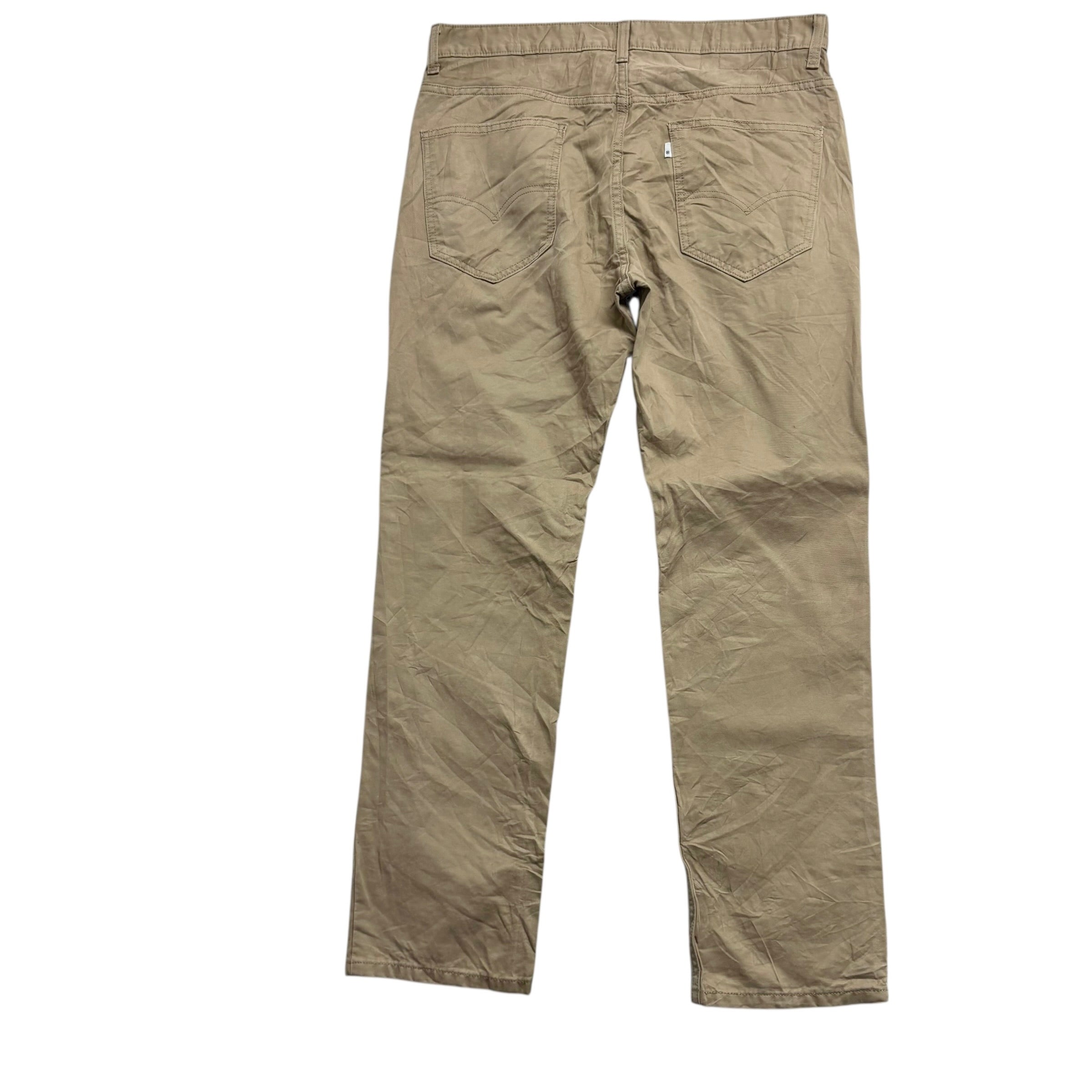 Levis Chino Trousers W34 L30 Mens Beige Regular Tapered Fit Pants (E)