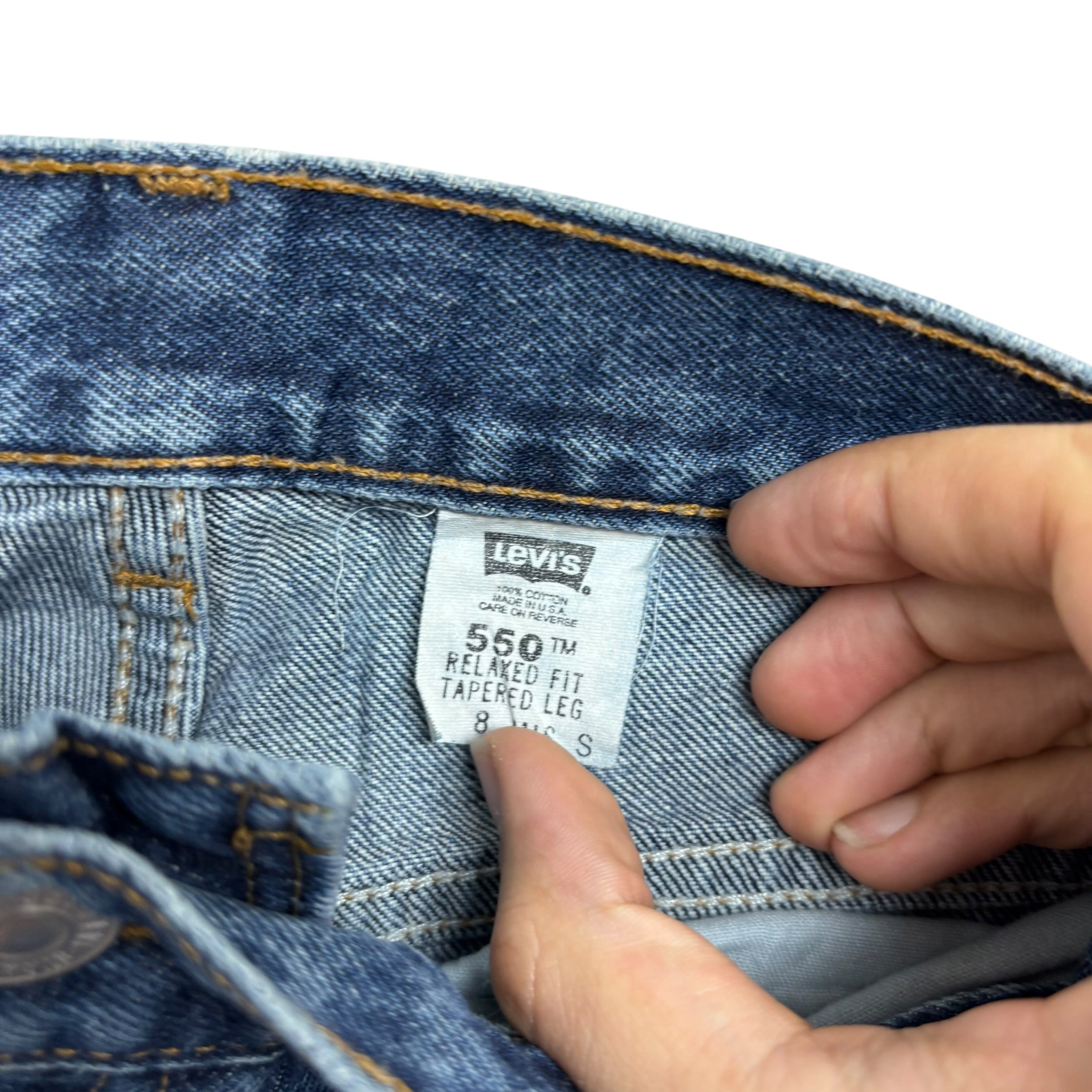 Levis 550 Jeans W26 L28 Womens Mid Blue Relaxed Tapered Vintage USA Made (E)