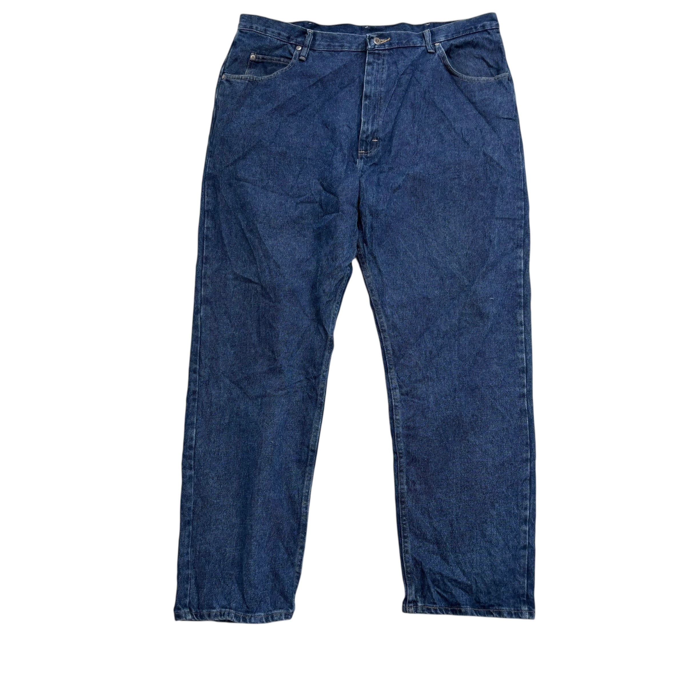 Wrangler Jeans W42 L34 Mens Dark Blue Relaxed Straight Fit Denim (E)