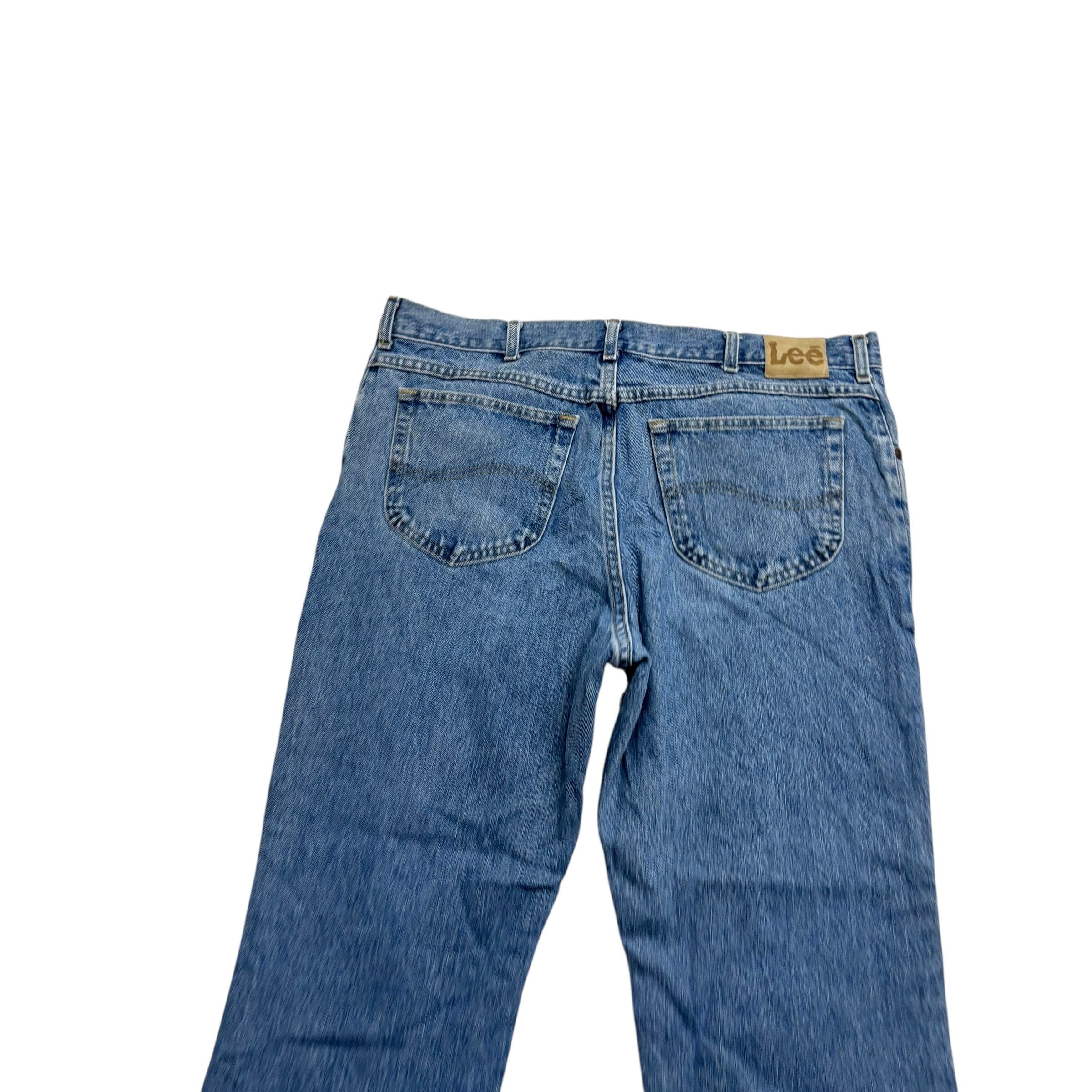 Lee Jeans W38 L30 Mens Light Blue Regular Straight Fit Vintage Denim (E)