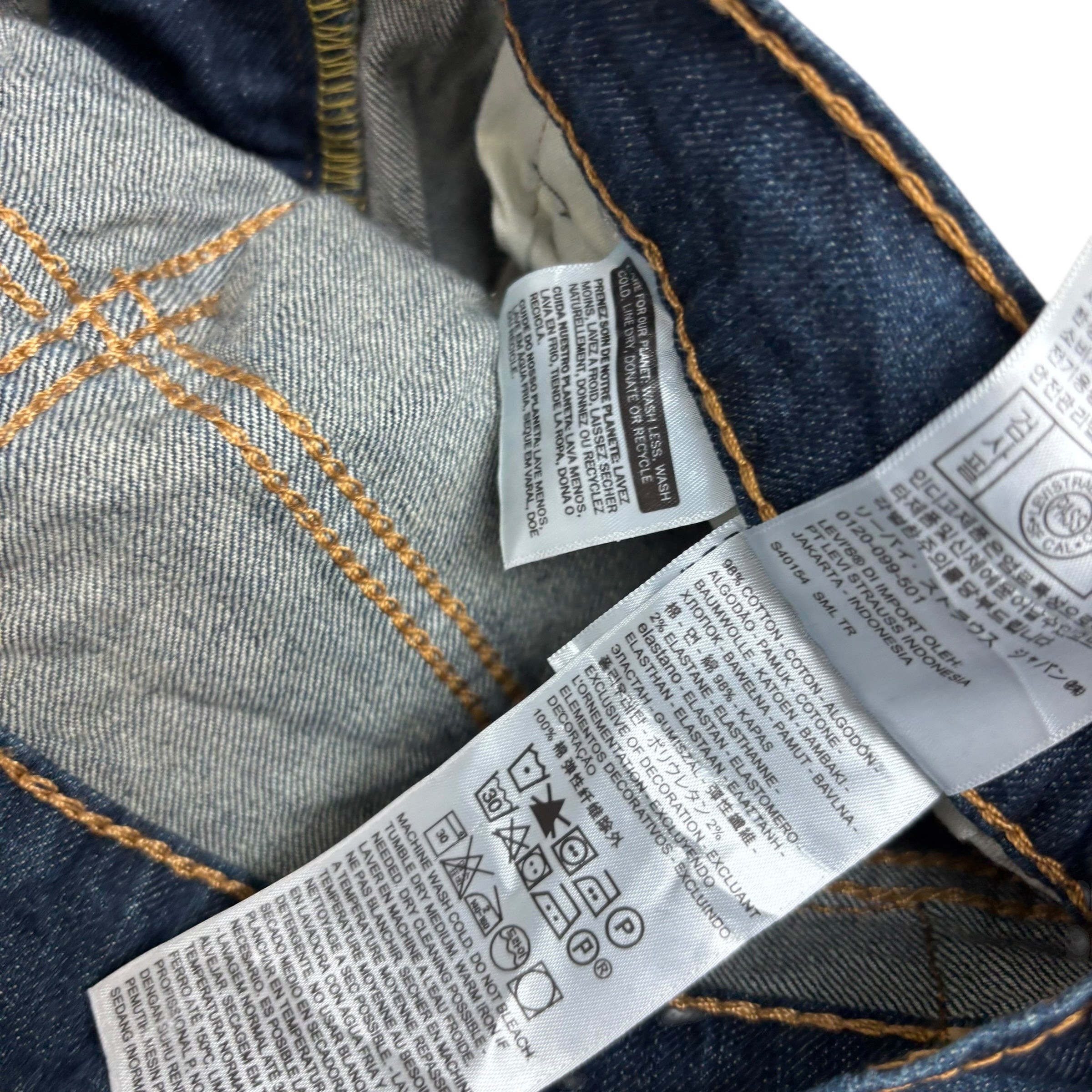 Levis 502 Jeans W29 L30 Mens Dark Blue Regular Tapered Fit Stretch Denim (E)