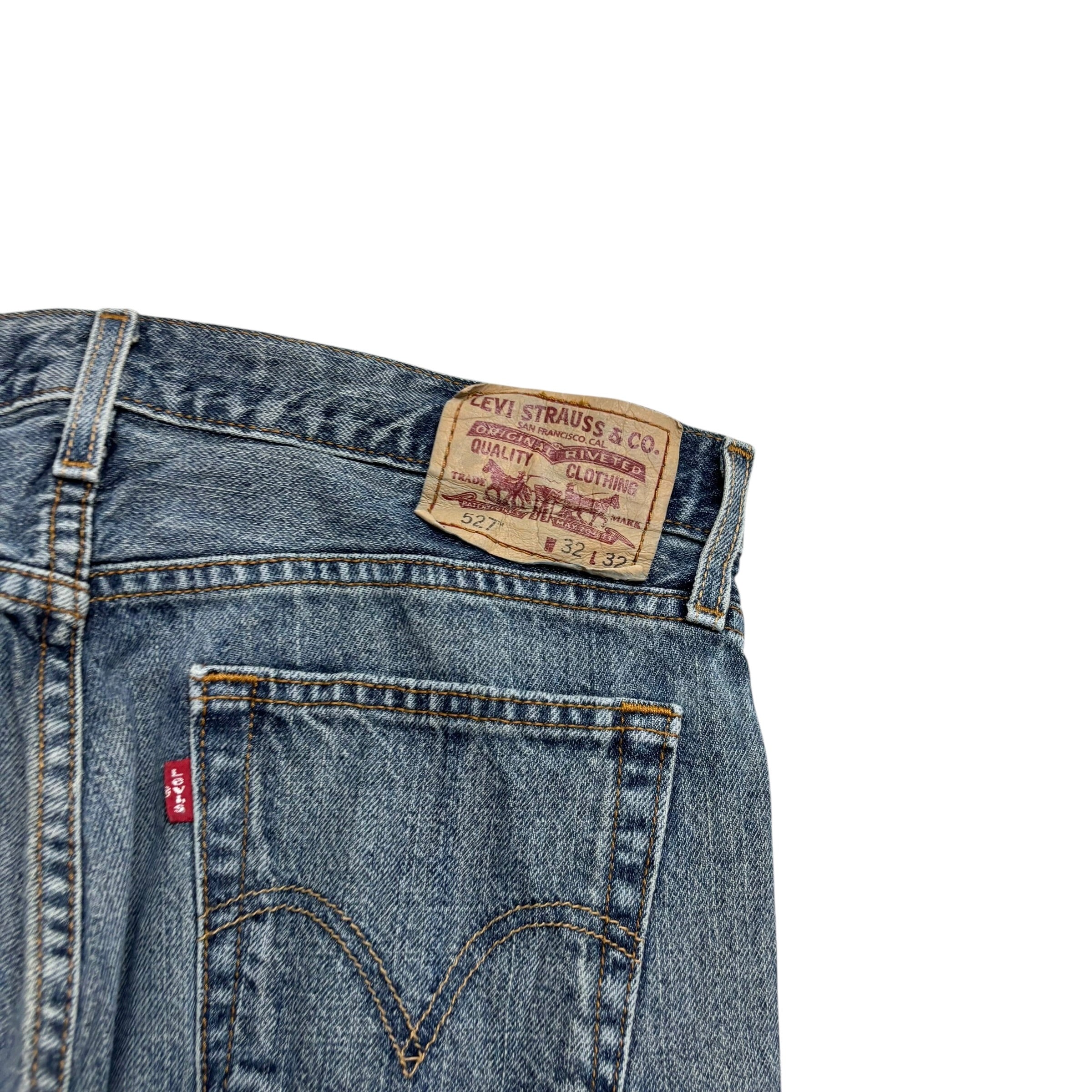 Levis 527 Jeans W32 L32 Mens Mid Blue Regular Bootcut Fit Vintage Denim