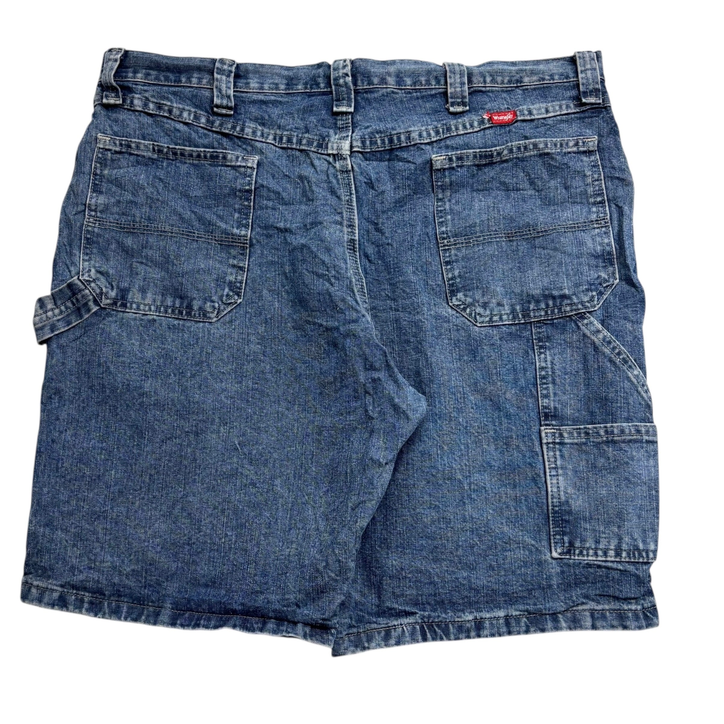 Wrangler Baggy Jorts W38 Mens Mid Blue Carpenter Denim Shorts Relaxed Fit