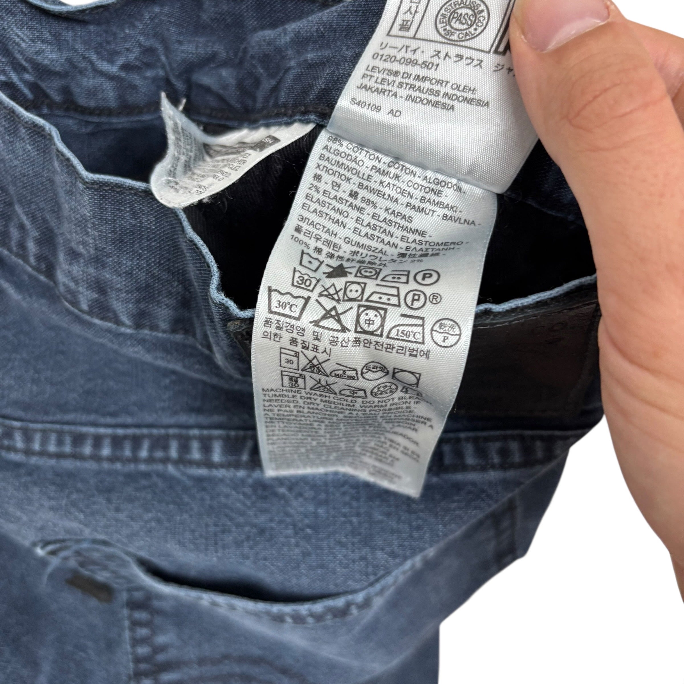 Levis 541 Jeans W32 L32 Mens Navy Blue Athletic Tapered Fit Stretch Denim