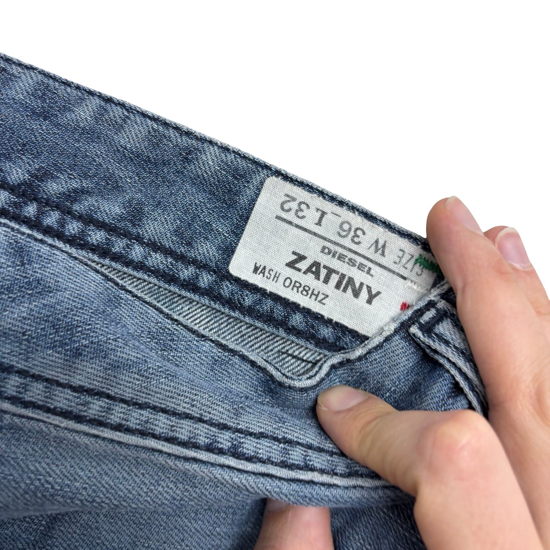 Diesel Zatiny Jeans W36 L32 Mens Mid Blue Regular Bootcut Fit Denim