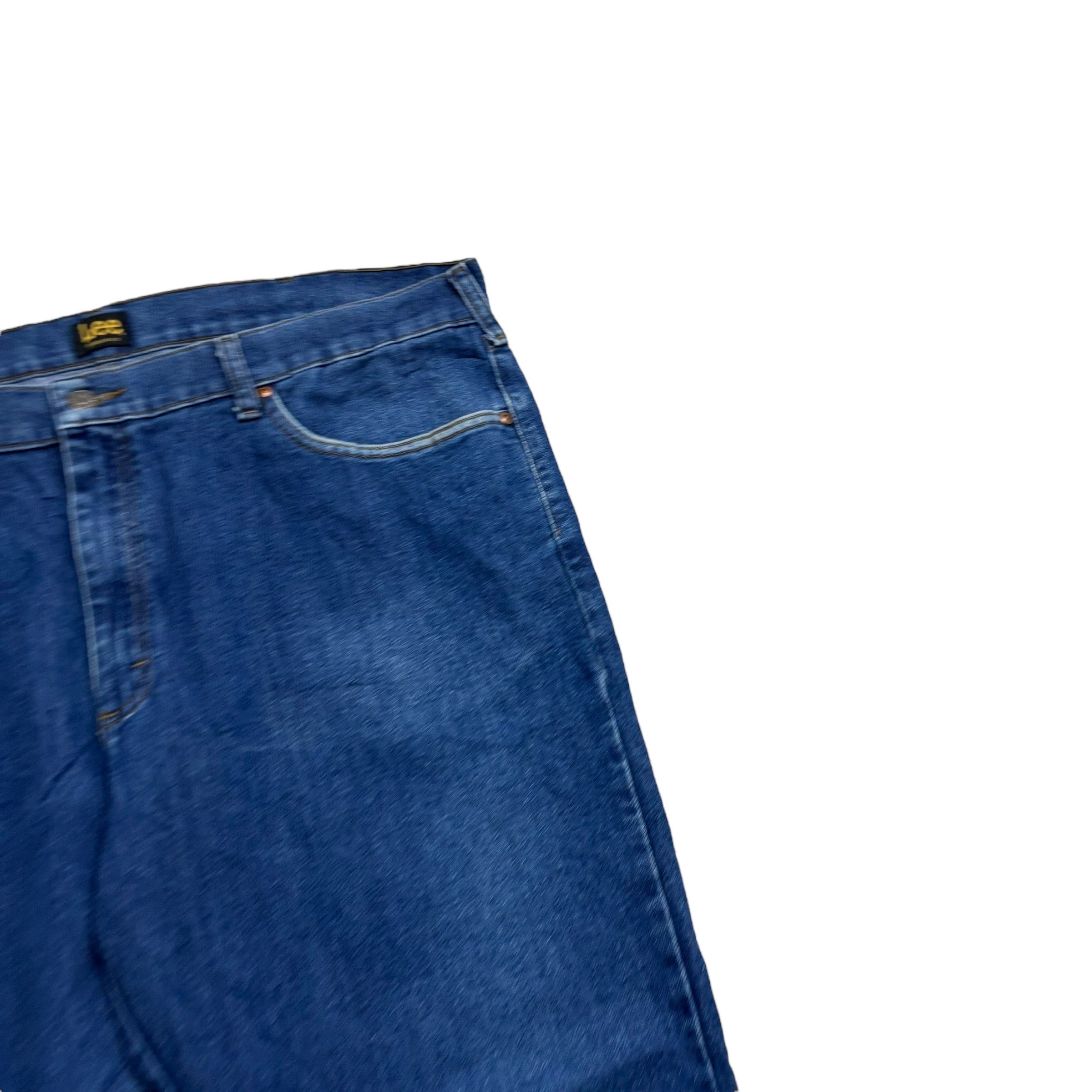 Lee Jeans W42 L30 Mens Mid Blue Regular Straight Fit Denim