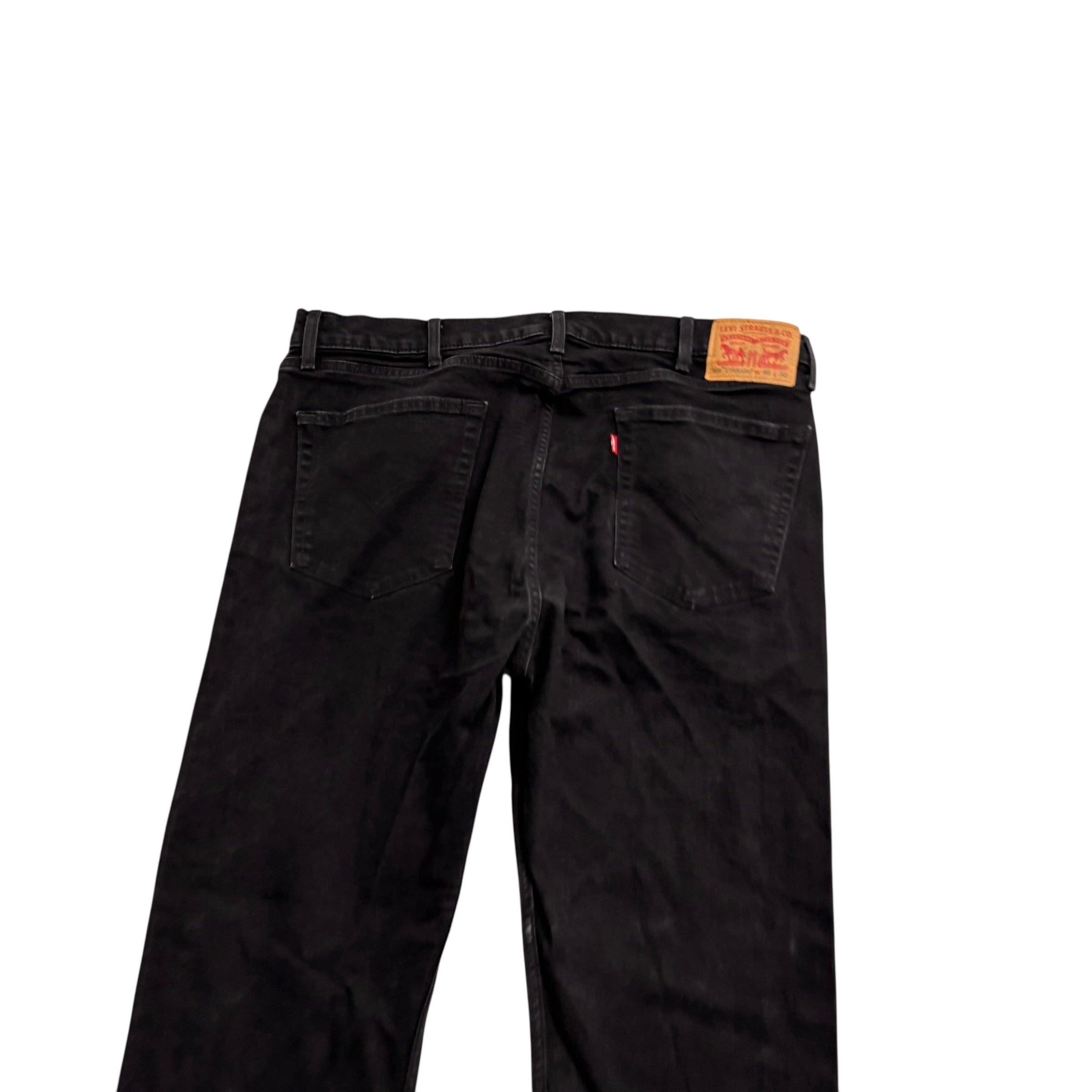 Levis 506 Jeans W40 L32 Mens Black Regular Straight Fit Stretch Denim (E)