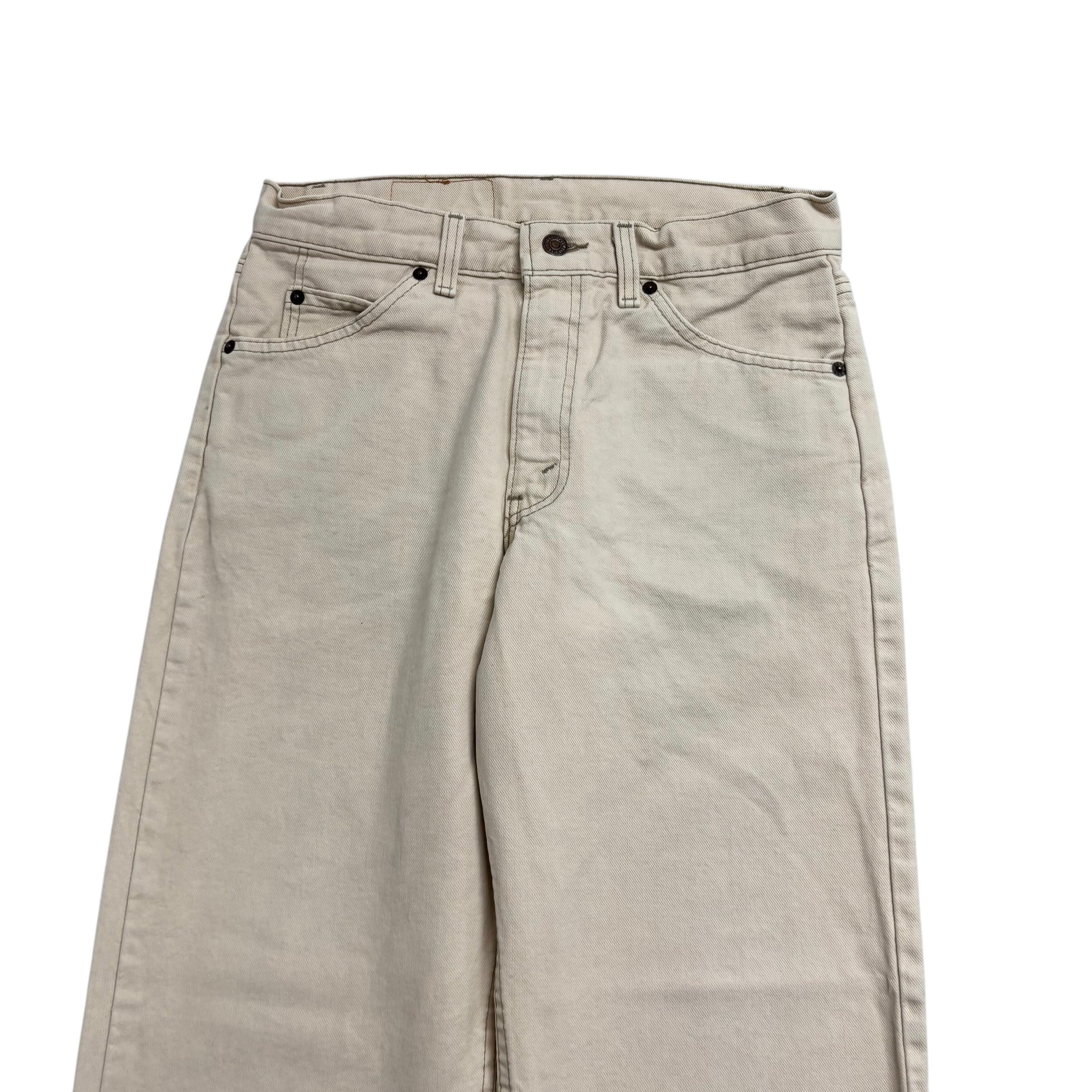 Levis 550 Jeans W30 L31 Mens Cream Relaxed Taper Made In USA Orange Tab Denim